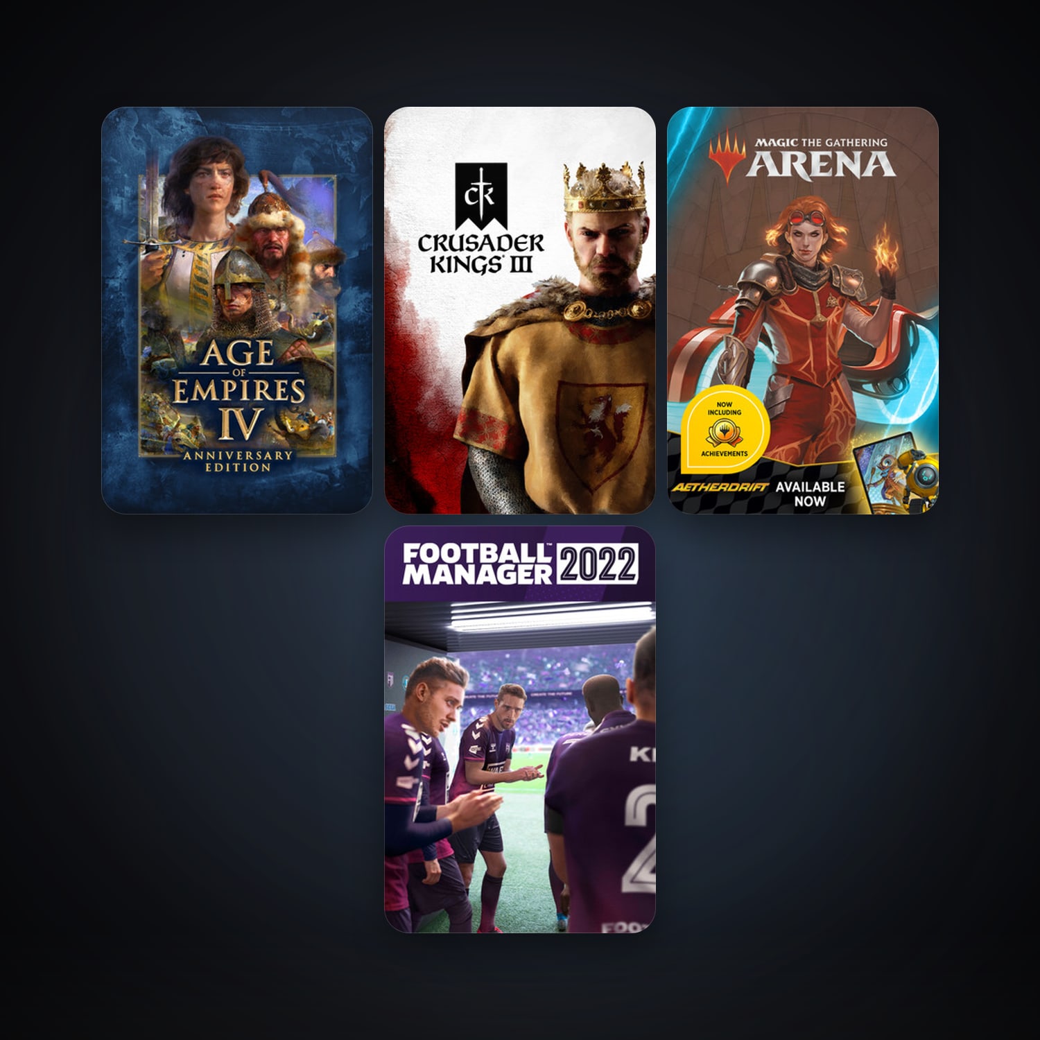 Crusader Kings III + Age of Empires IV: Anniversary Edition, 4 games, clean — HabibiAccounts