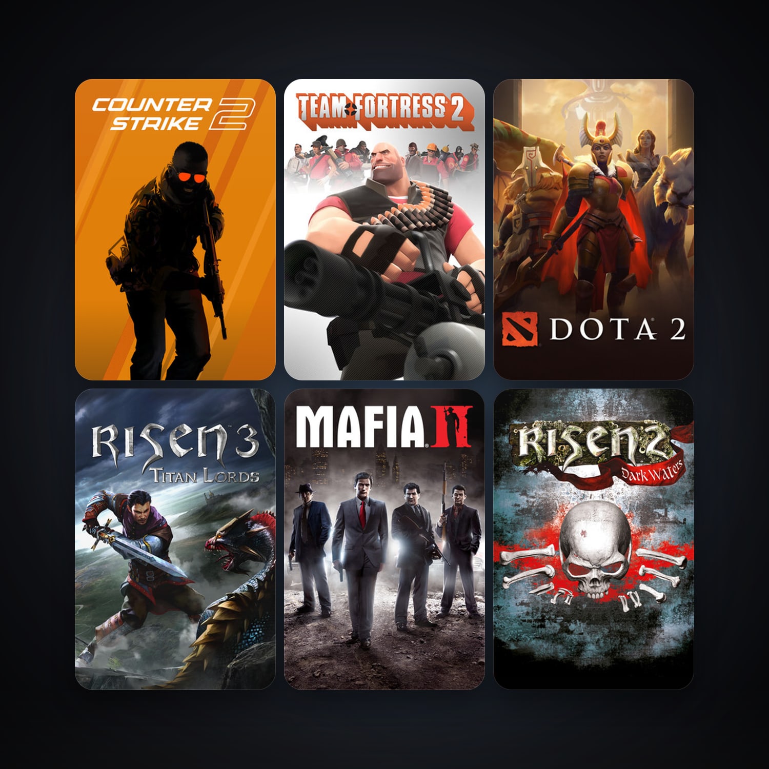 Team Fortress 2 + Dota 2, 44 games, Steam 36, clean — HabibiAccounts