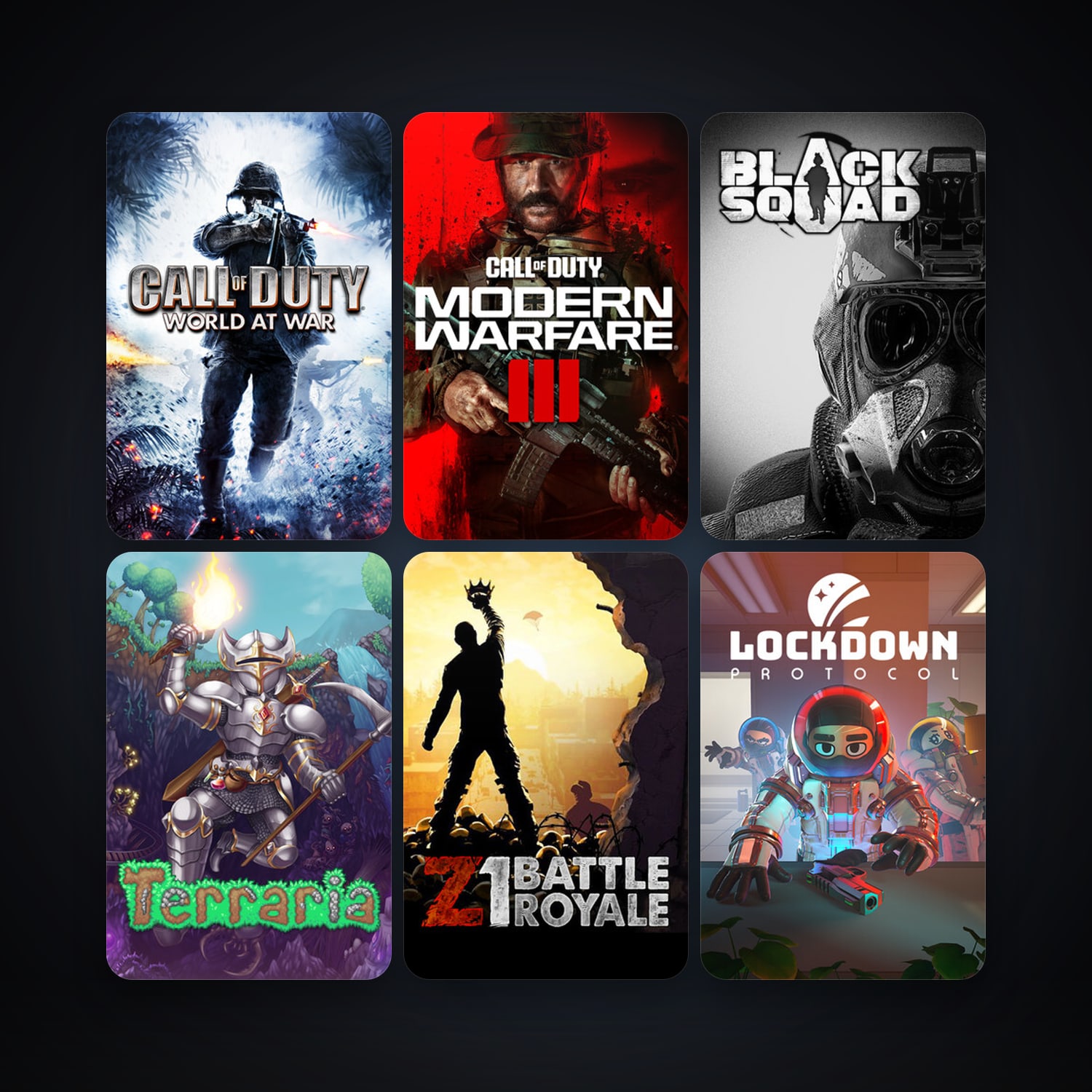 Call of Duty: World at War + Terraria, 14 games, clean — HabibiAccounts