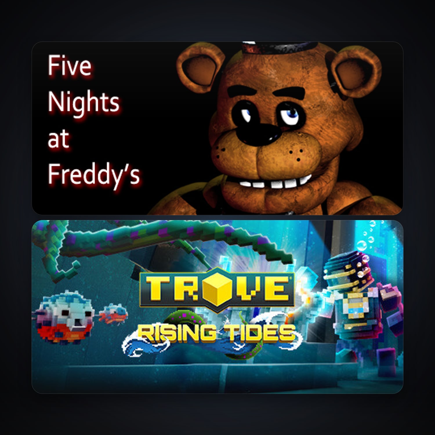 Trove + Five Nights at Freddy's, 2 games, clean — HabibiAccounts