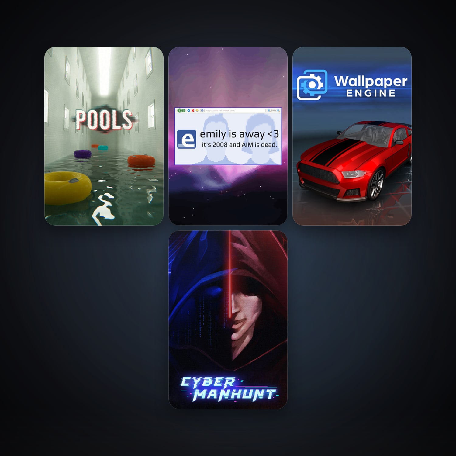 Wallpaper Engine + Emily is Away 3, 17 games, clean — HabibiAccounts