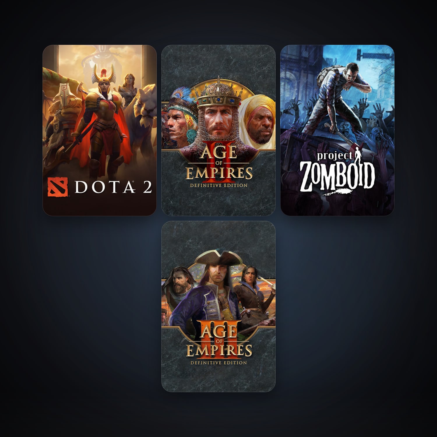 Dota 2 + Project Zomboid, 8 games, clean — HabibiAccounts