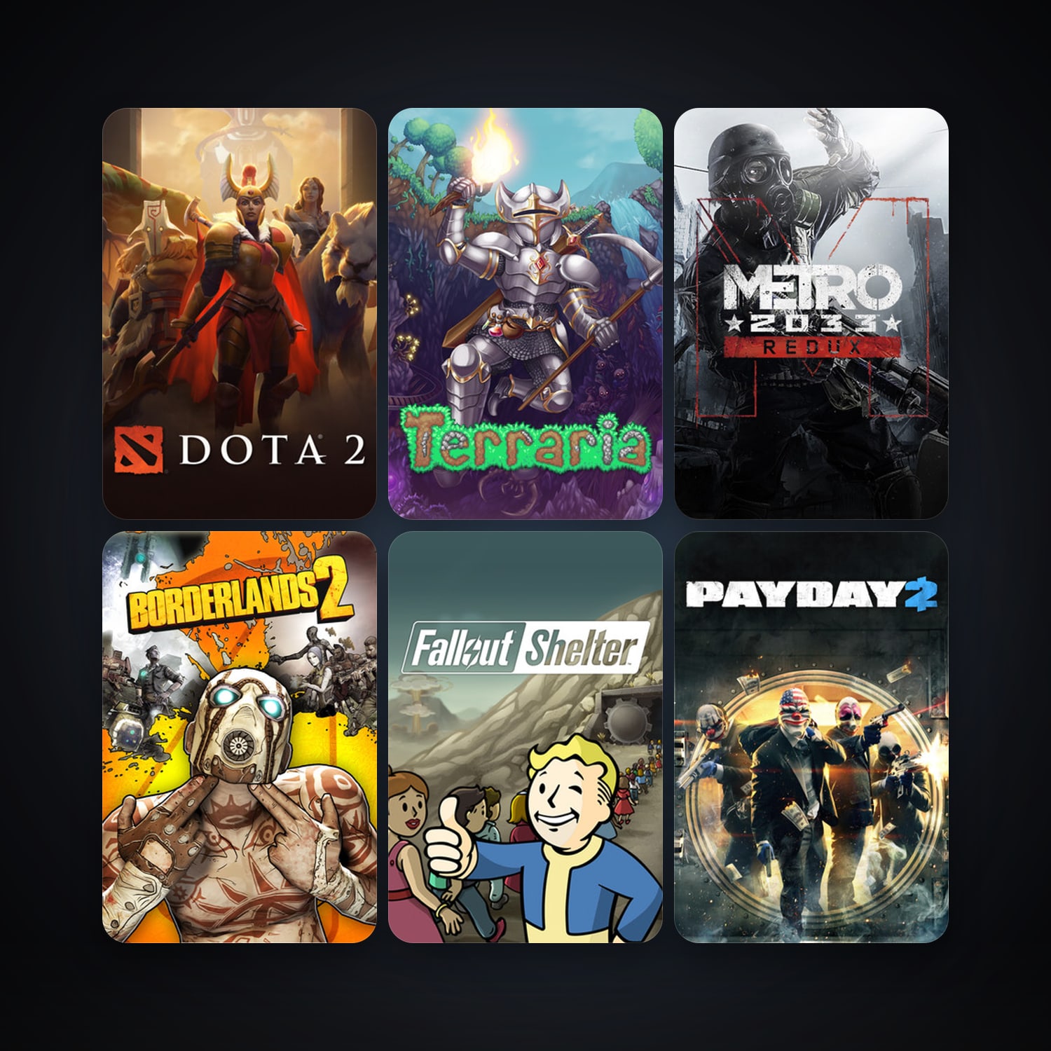 Dota 2 + Borderlands 2, 11 games, clean — HabibiAccounts