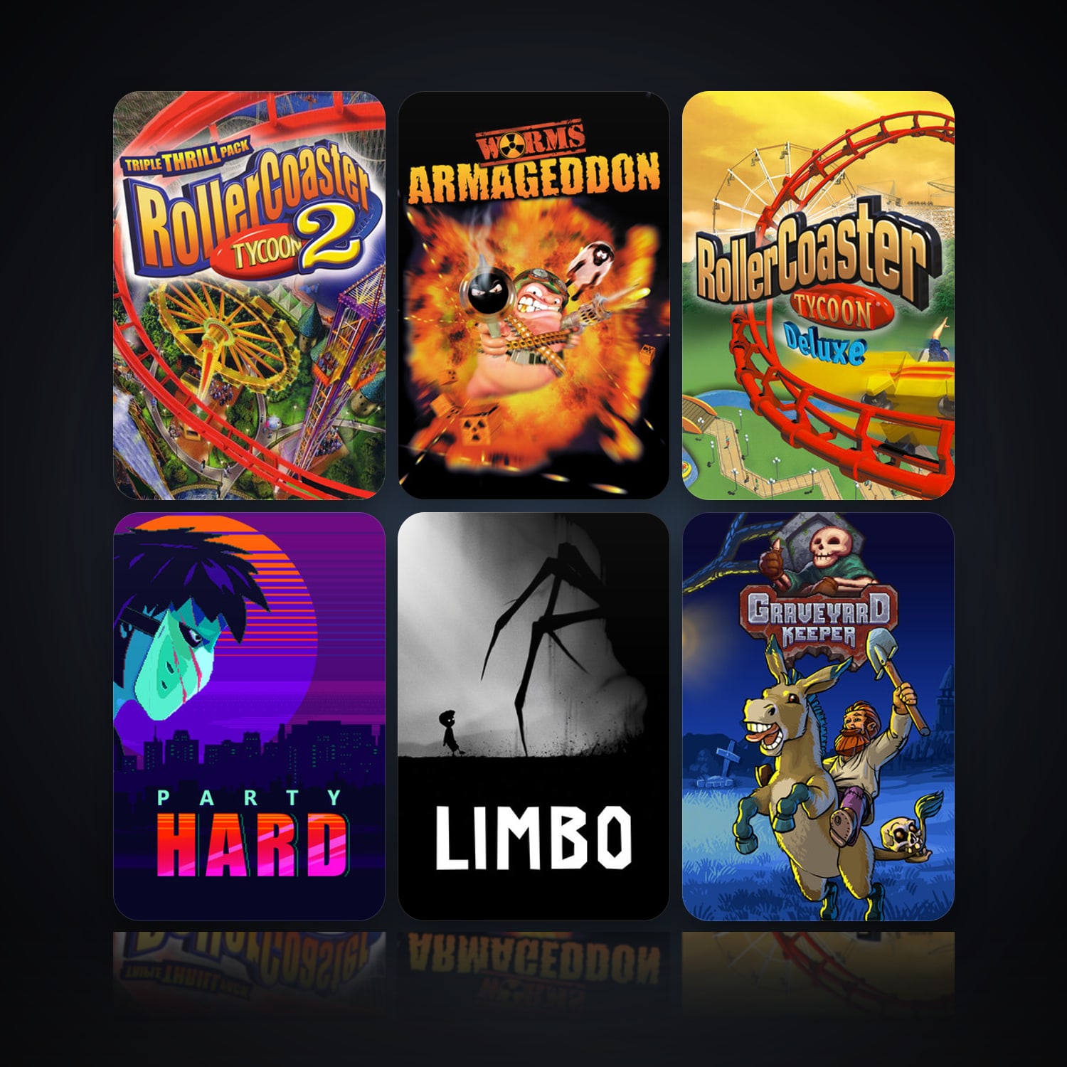 RollerCoaster Tycoon 2: Triple Thrill Pack & Worms Armageddon | 22 Games | Clean — HabibiAccounts