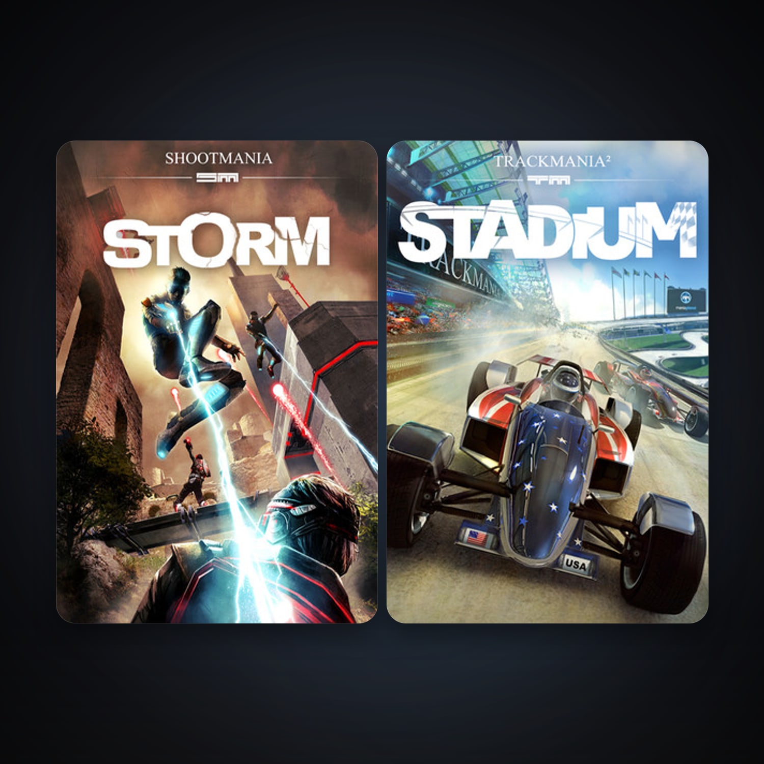 ShootMania Storm + TrackMania² Stadium, 13 games, clean — HabibiAccounts