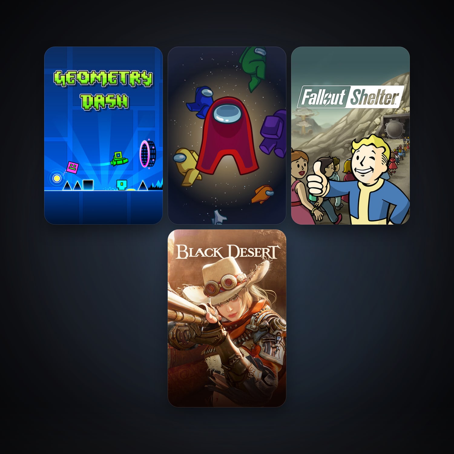 Geometry Dash + Black Desert Online, 16 games, clean — HabibiAccounts