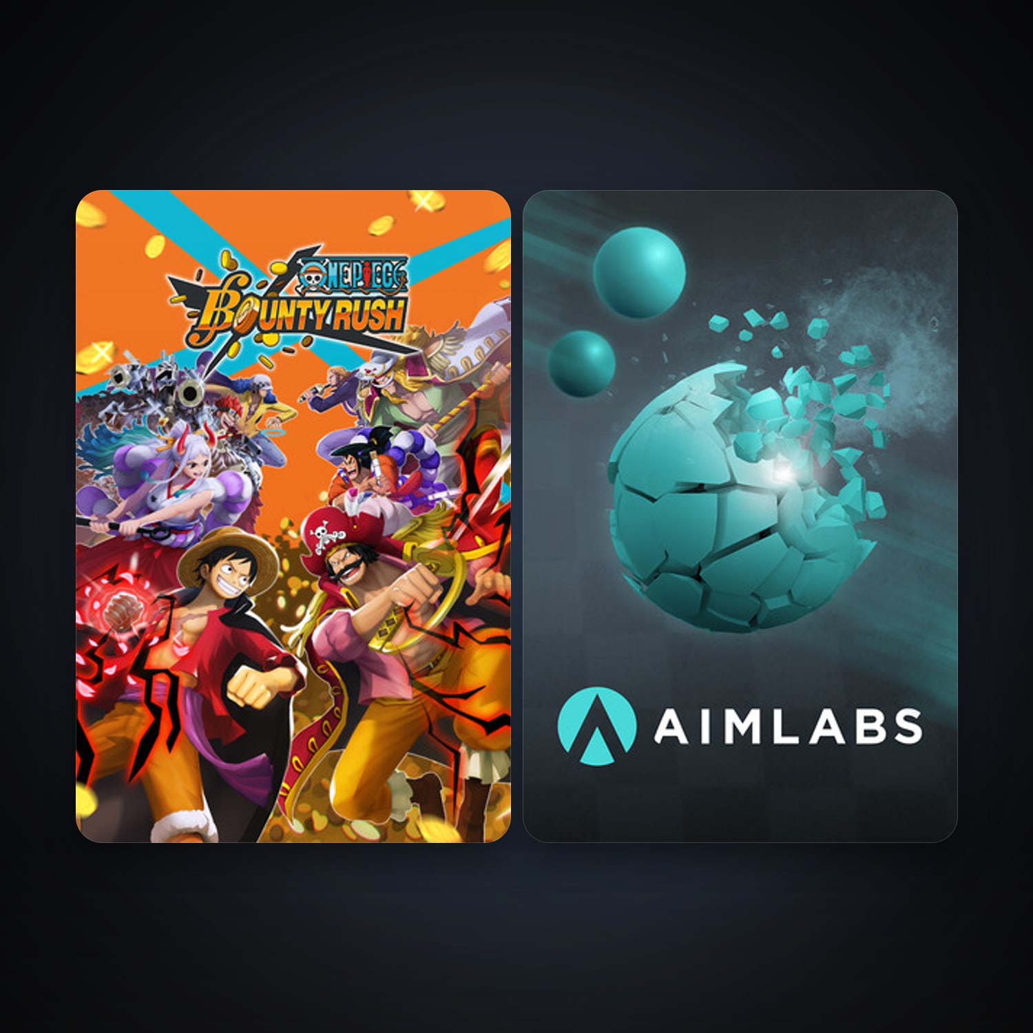 Aimlabs + ONE PIECE Bounty Rush, 3 games, clean — HabibiAccounts