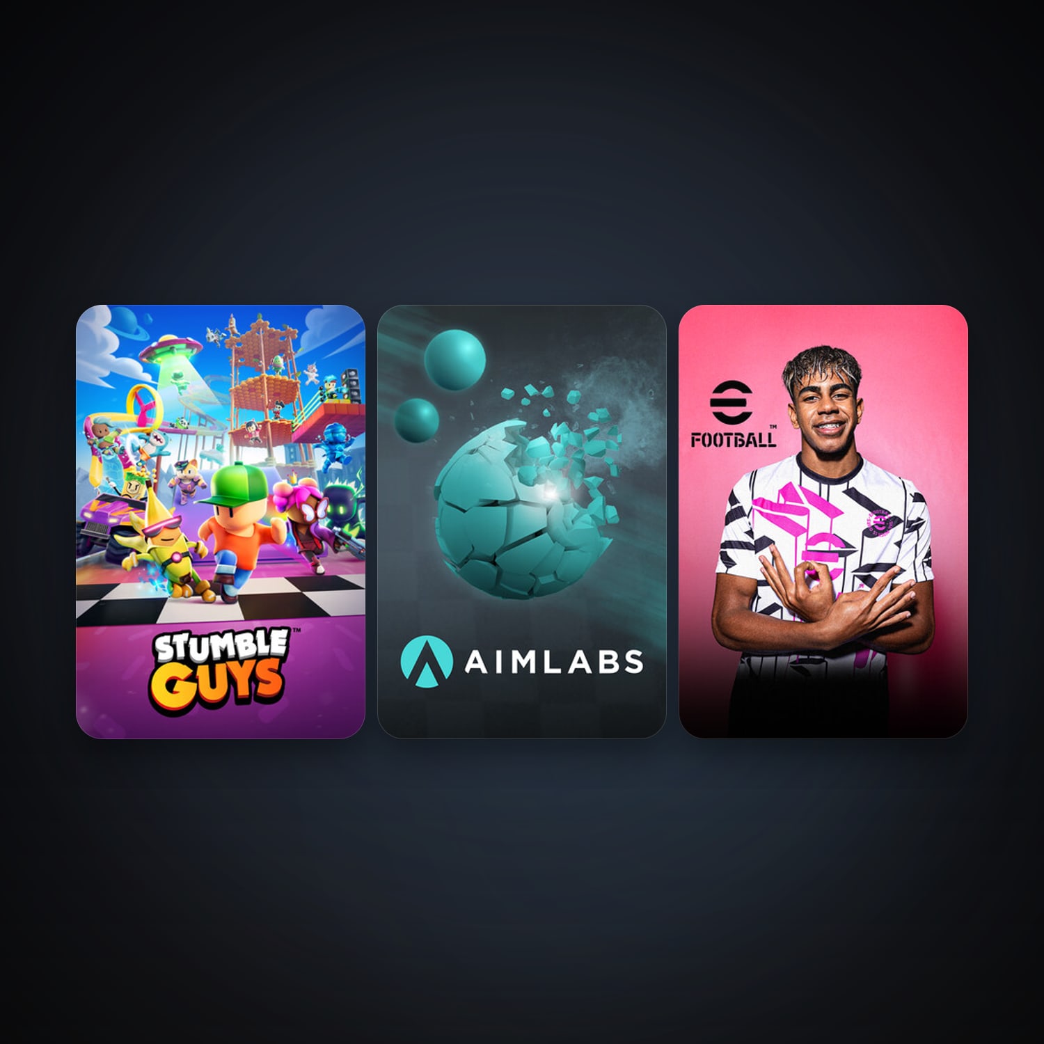 Aimlabs + eFootball 2024, 5 games, clean — HabibiAccounts