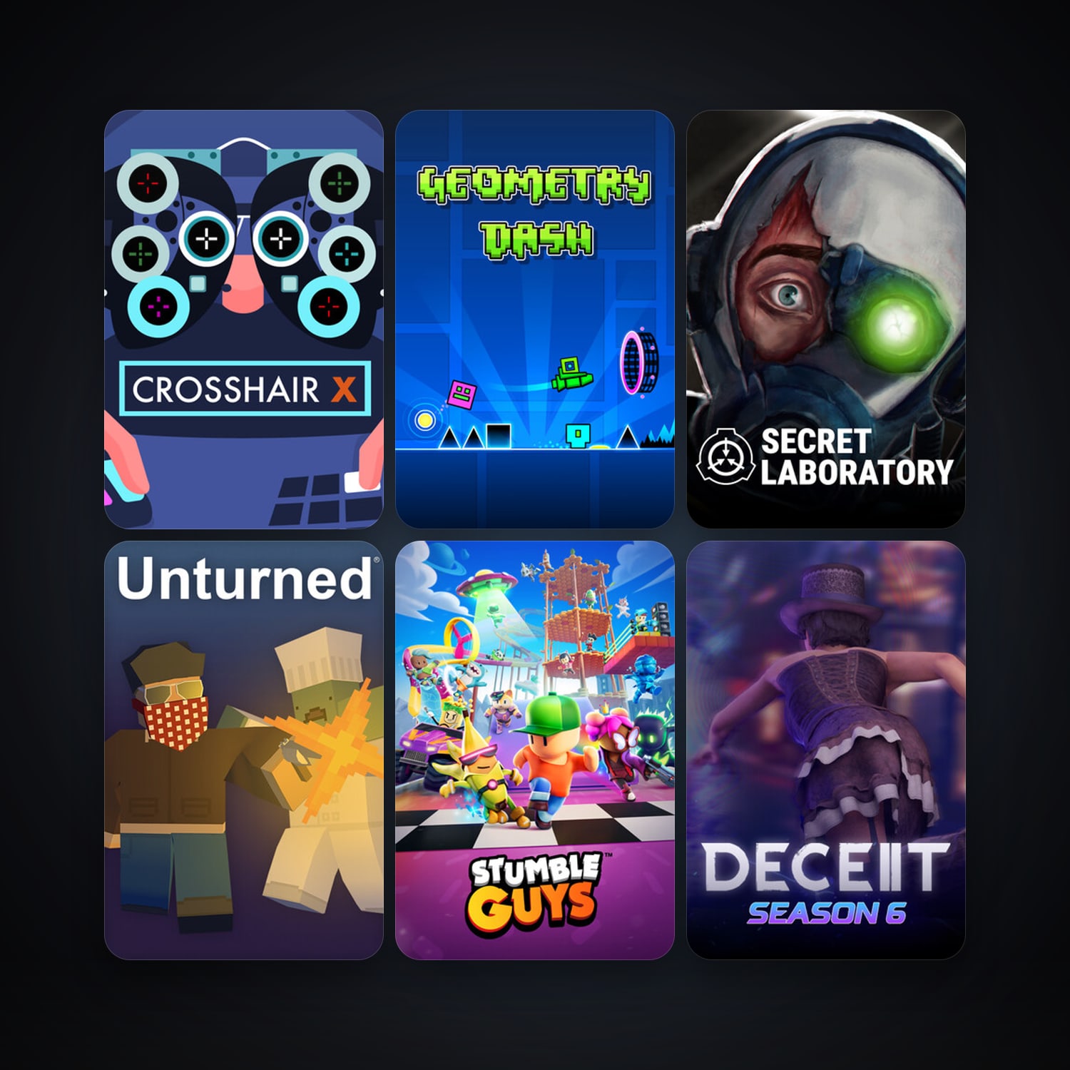 Unturned + Geometry Dash, 16 games, clean — HabibiAccounts