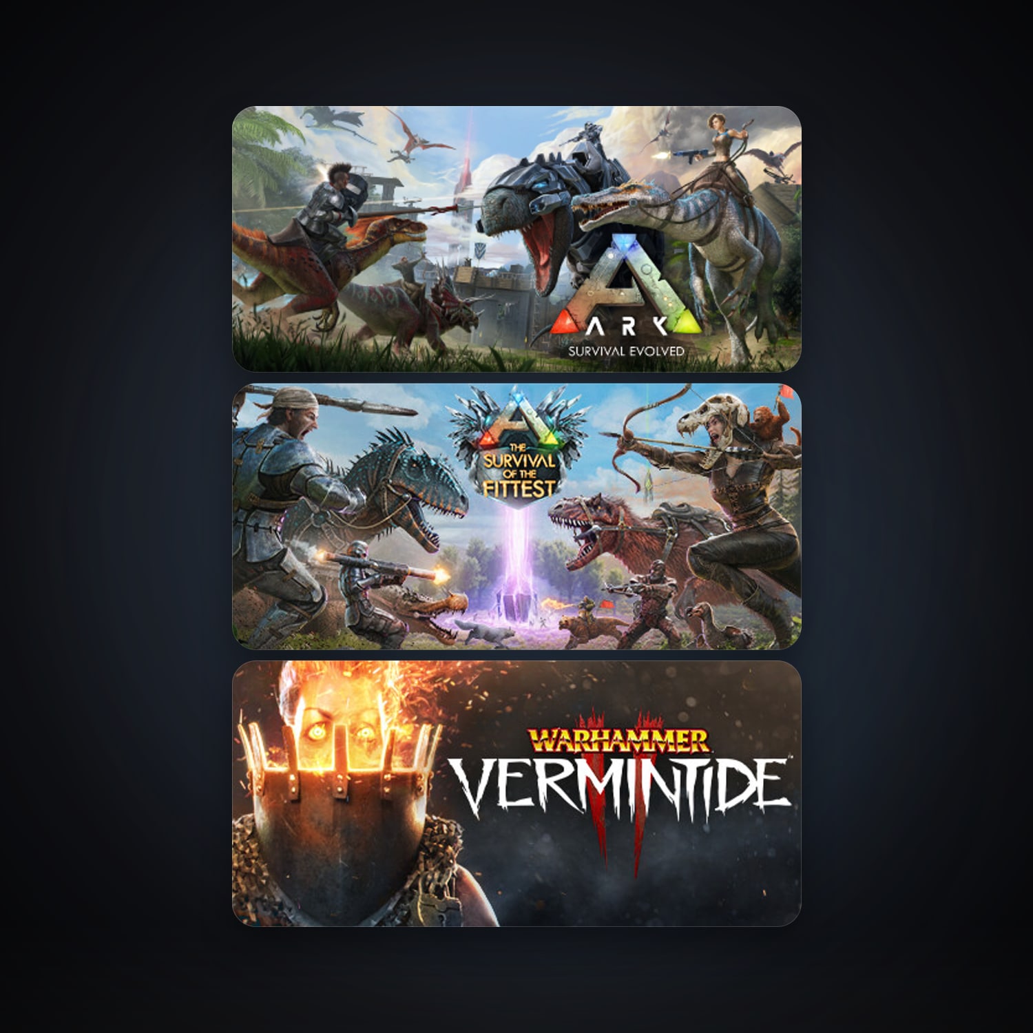ARK: Survival Evolved + ARK: The Survival Of The Fittest, 3 games, clean — HabibiAccounts