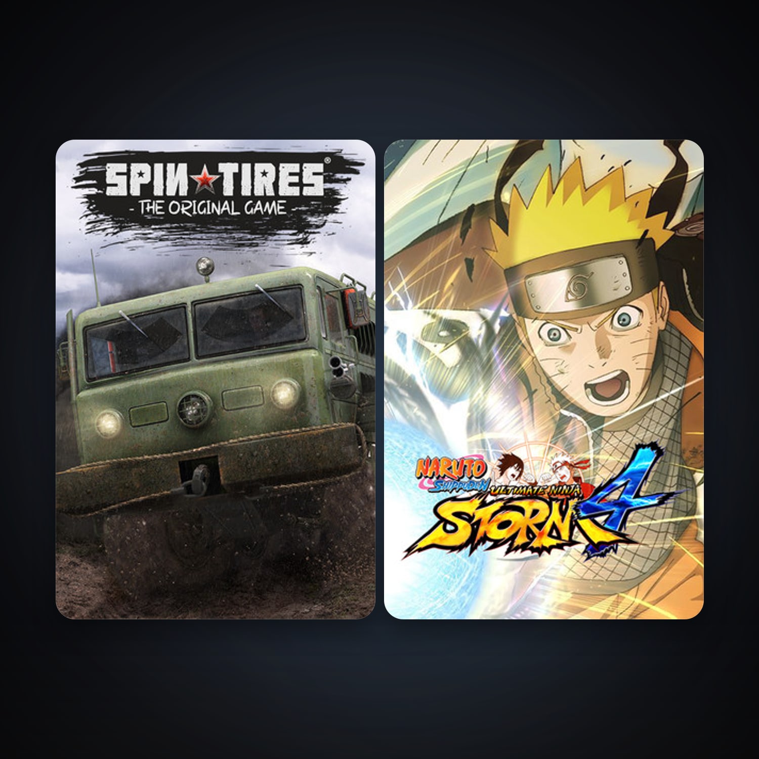 SPINTIRES + NARUTO SHIPPUDEN: Ultimate Ninja STORM 4, 5 games, clean — HabibiAccounts