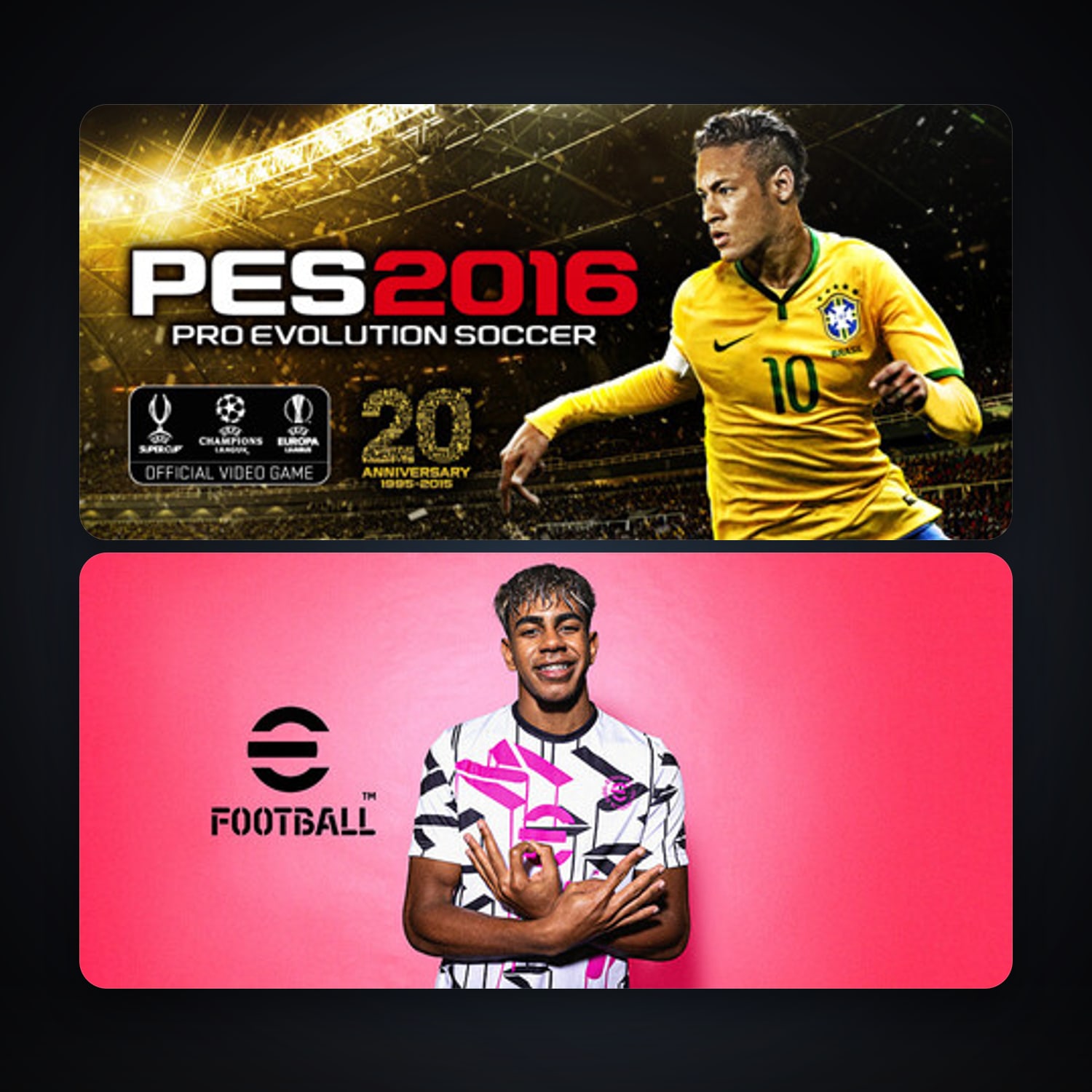Pro Evolution Soccer 2016 + eFootball 2024, 3 games, clean — HabibiAccounts