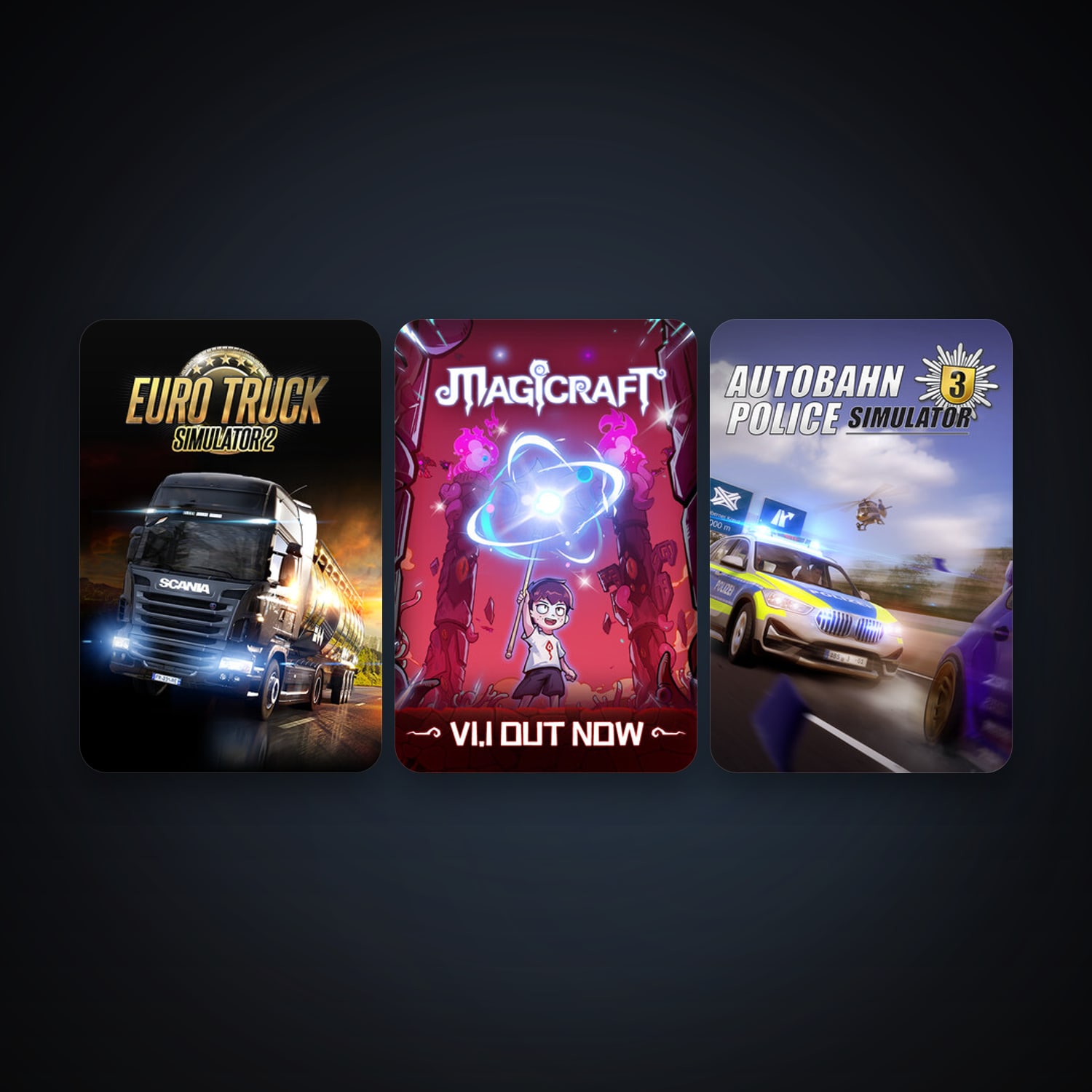 Steam account: Euro Truck Simulator 2 + Autobahn Police Simulator 3, 4 games, clean — HabibiAccounts
