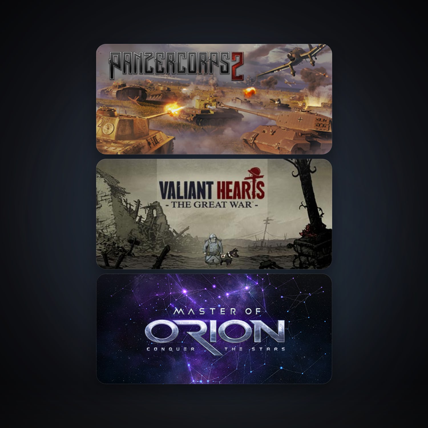 Valiant Hearts: The Great War / Soldats Inconnus : Mémoires de la Grande Guerre + Master of Orion, 4 games, clean — HabibiAccounts