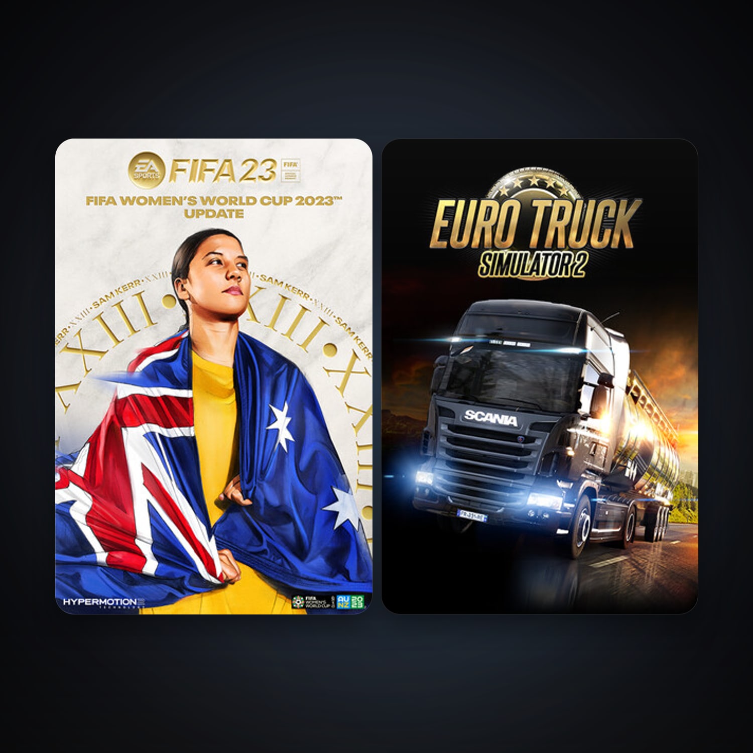 Euro Truck Simulator 2 + EA SPORTS FIFA 23, 3 games, clean — HabibiAccounts