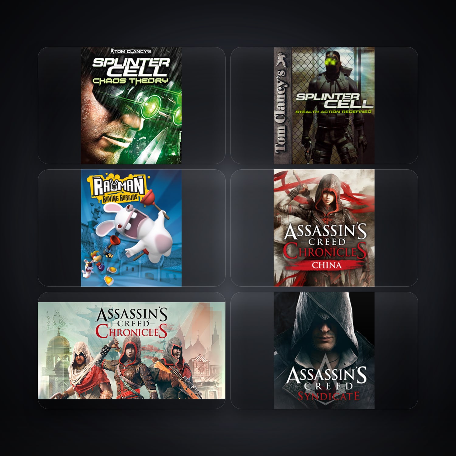 Ubisoft account — Tom Clancy's Splinter Cell Chaos Theory + Tom Clancy's Splinter Cell — IN — 8 games — HabibiAccounts