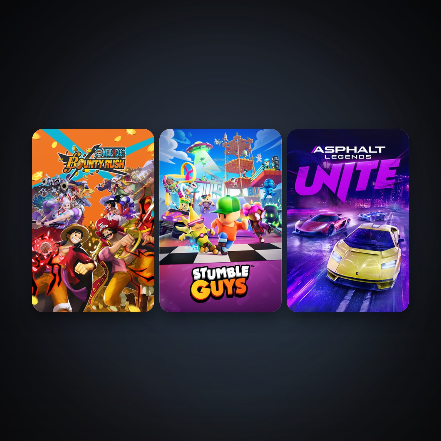 Stumble Guys + Asphalt Legends Unite, 7 games, clean — HabibiAccounts