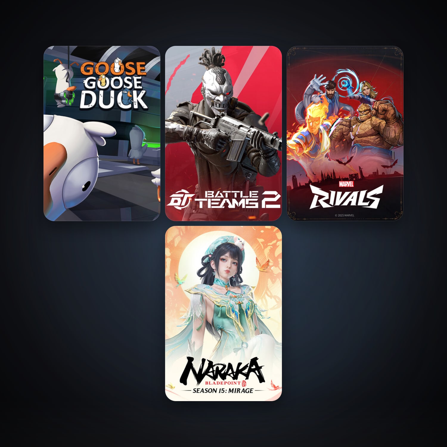 NARAKA: BLADEPOINT + Goose Goose Duck, 10 games, clean — HabibiAccounts