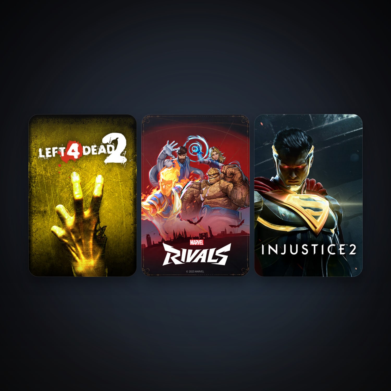 Left 4 Dead 2 + Injustice 2, 5 games, clean — HabibiAccounts