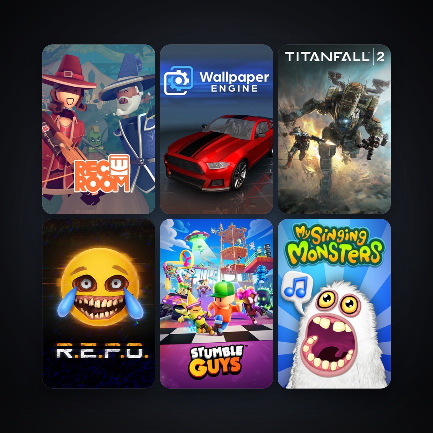 Rec Room & Wallpaper Engine | 44 Games | Clean — HabibiAccounts