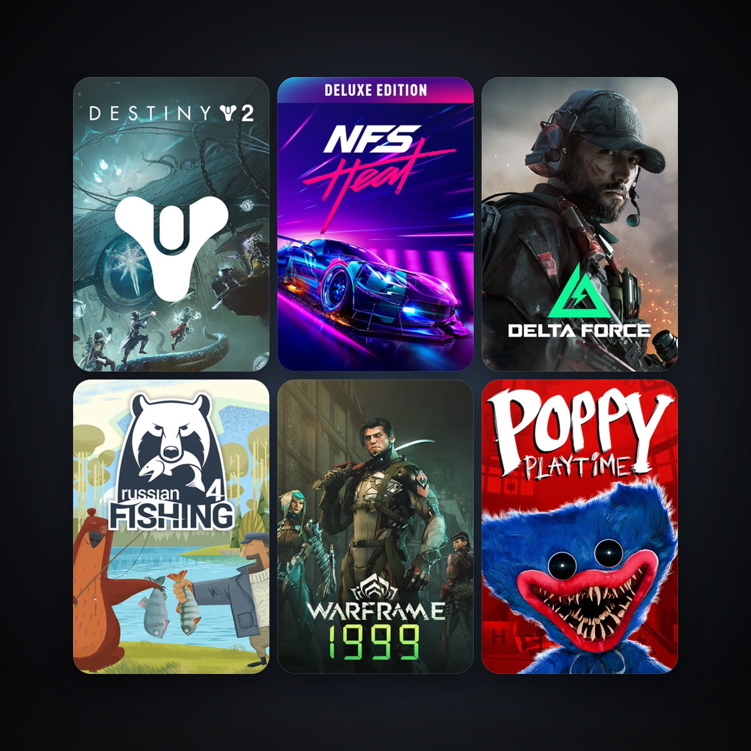 Warframe + Russian Fishing 4, 13 games, clean — HabibiAccounts