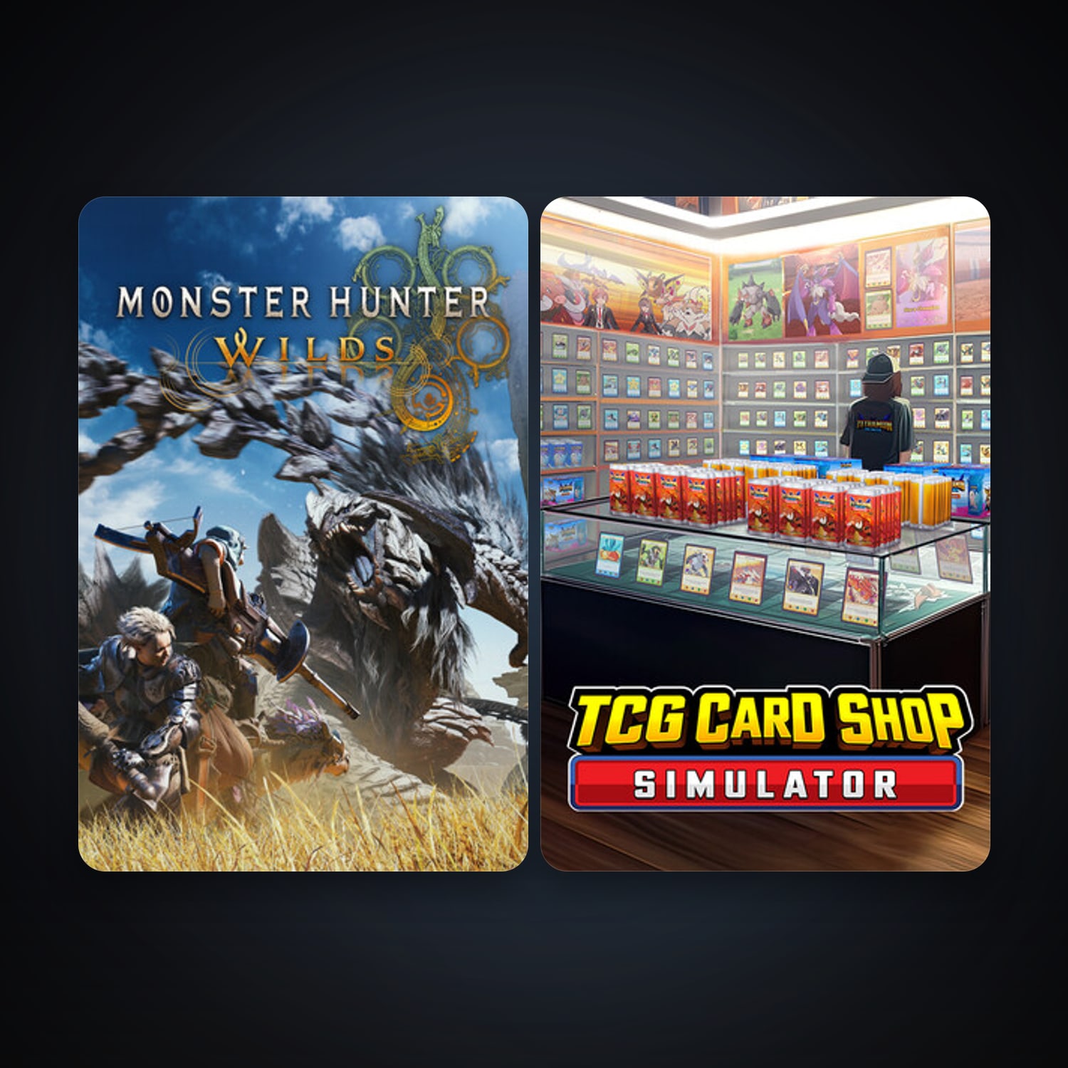 Monster Hunter Wilds + TCG Card Shop Simulator, 8 games, clean — HabibiAccounts