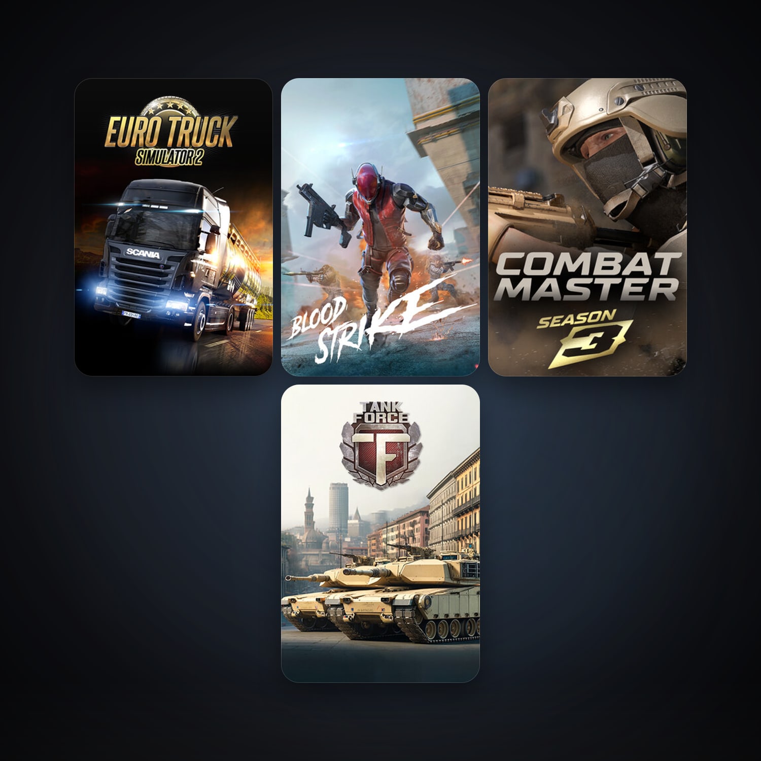 Euro Truck Simulator 2 + Tank Force: Online Shooter Game, 8 games, clean — HabibiAccounts