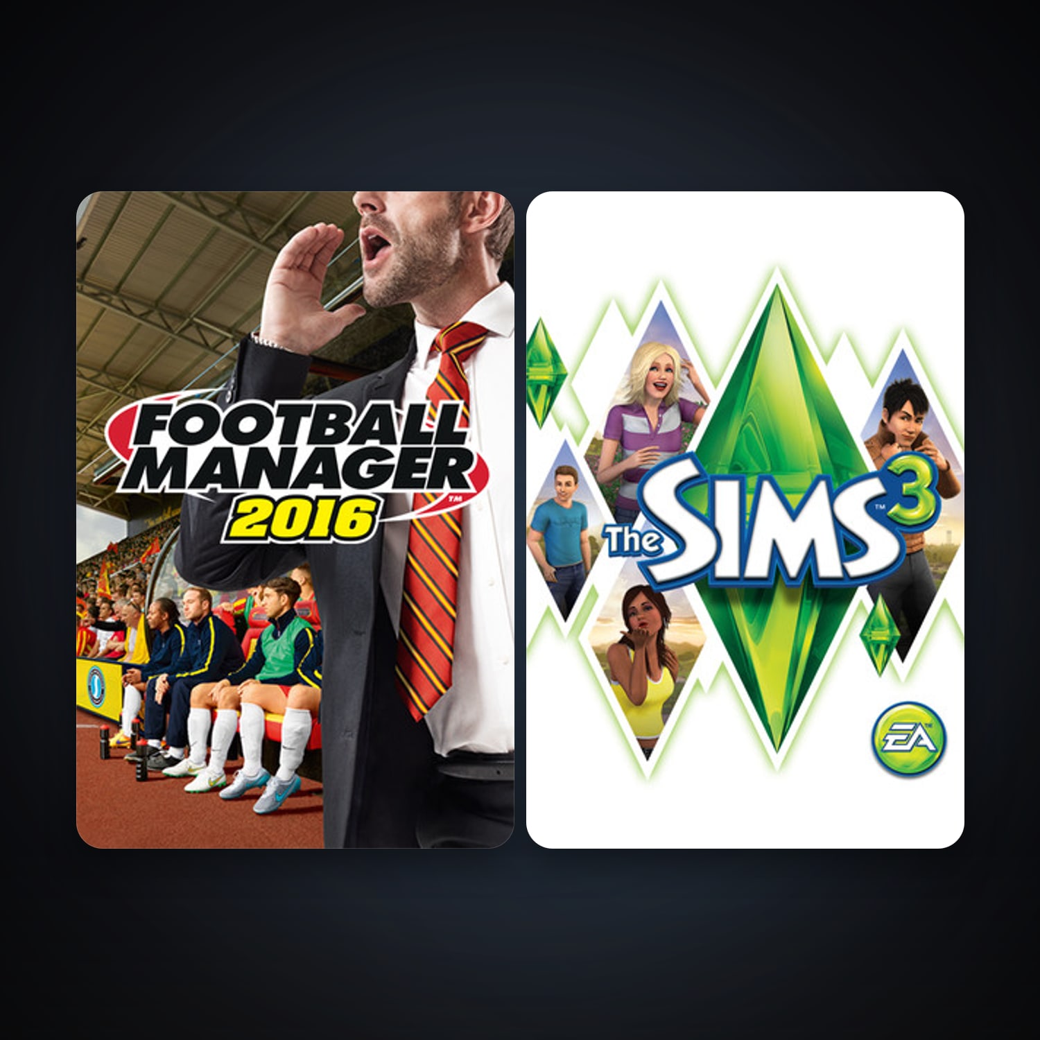 The Sims 3 + Football Manager 2016, 4 games, clean — HabibiAccounts