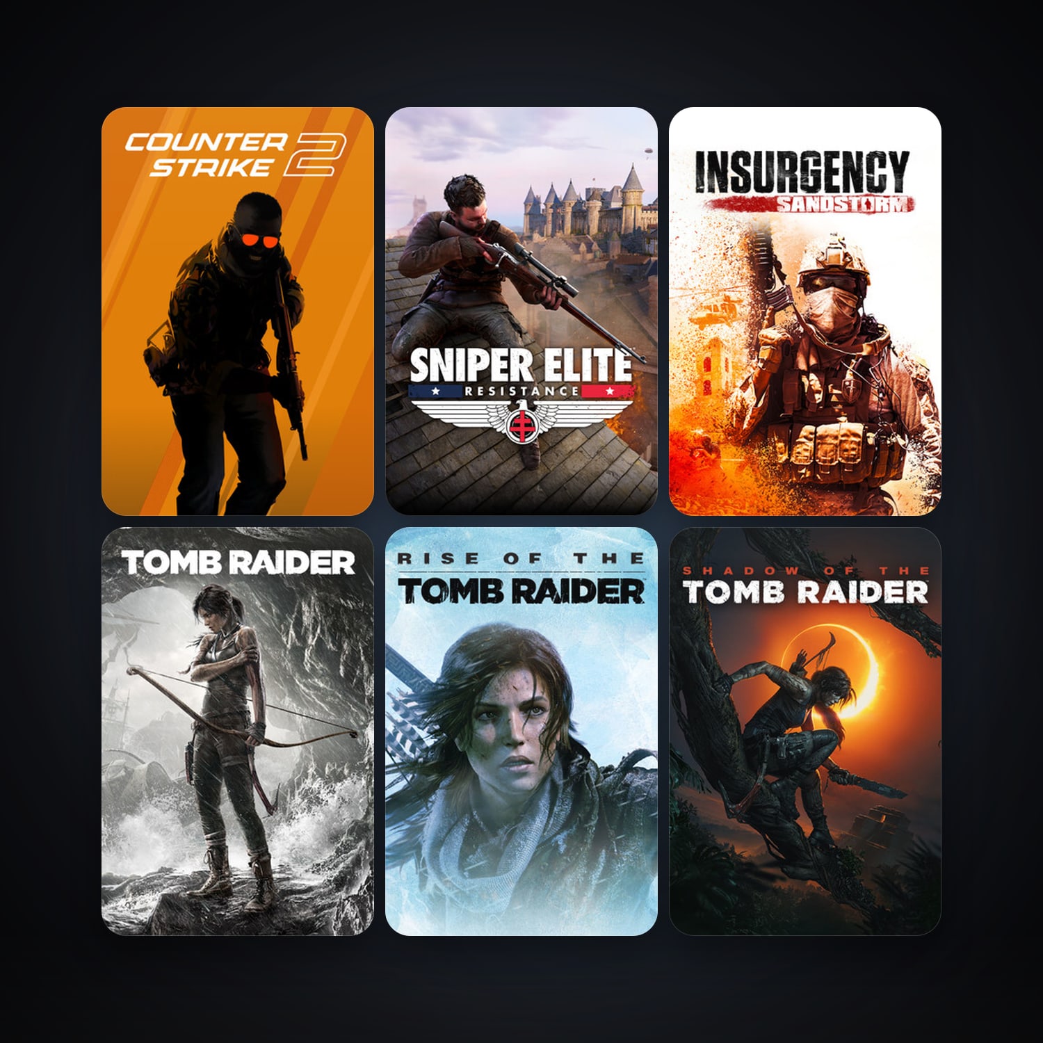 CS2 Prime + Tomb Raider, 8 games, clean — HabibiAccounts