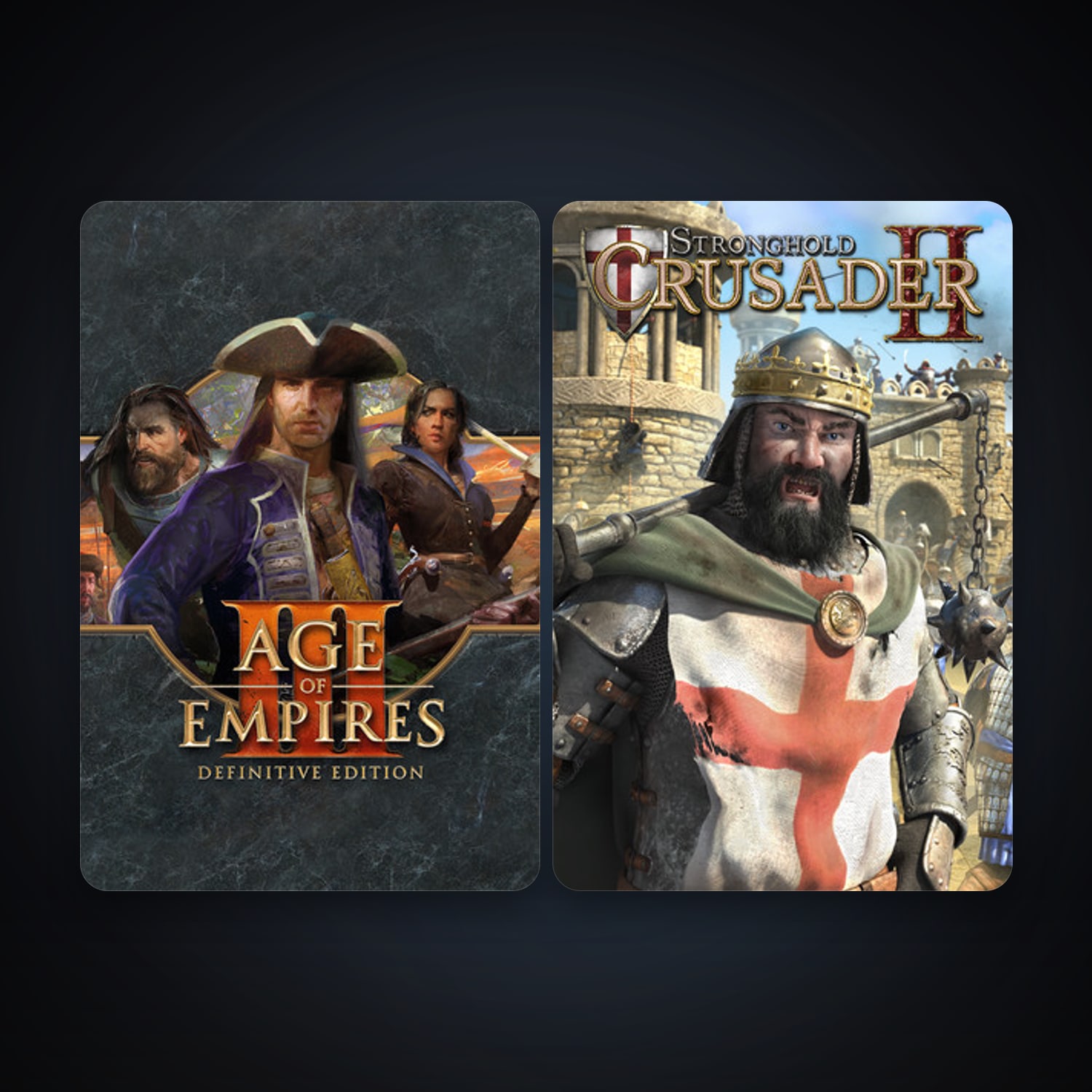 Stronghold Crusader 2 + Age of Empires III: Definitive Edition, 2 games, clean — HabibiAccounts