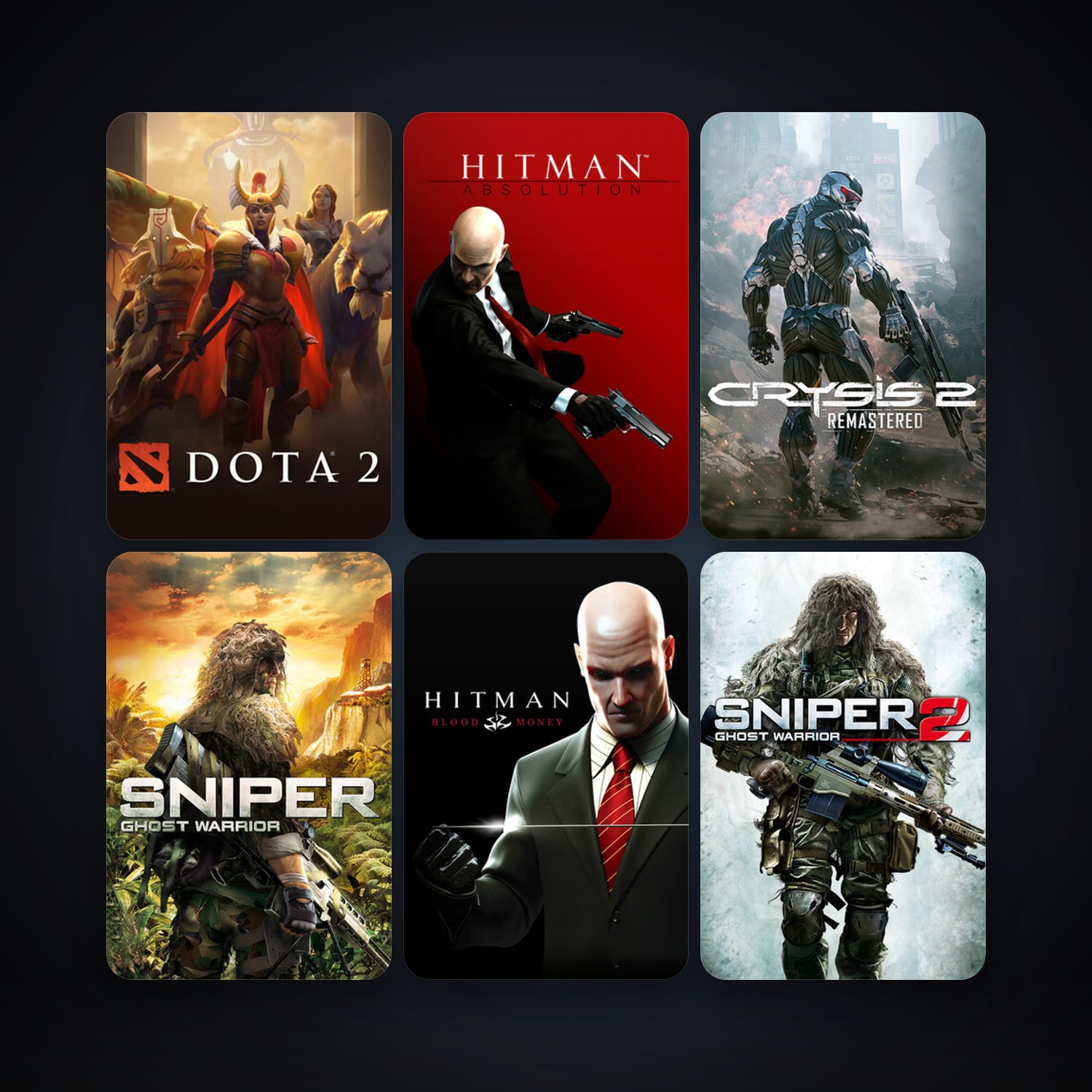 Dota 2 + Hitman: Blood Money, 8 games, clean — HabibiAccounts