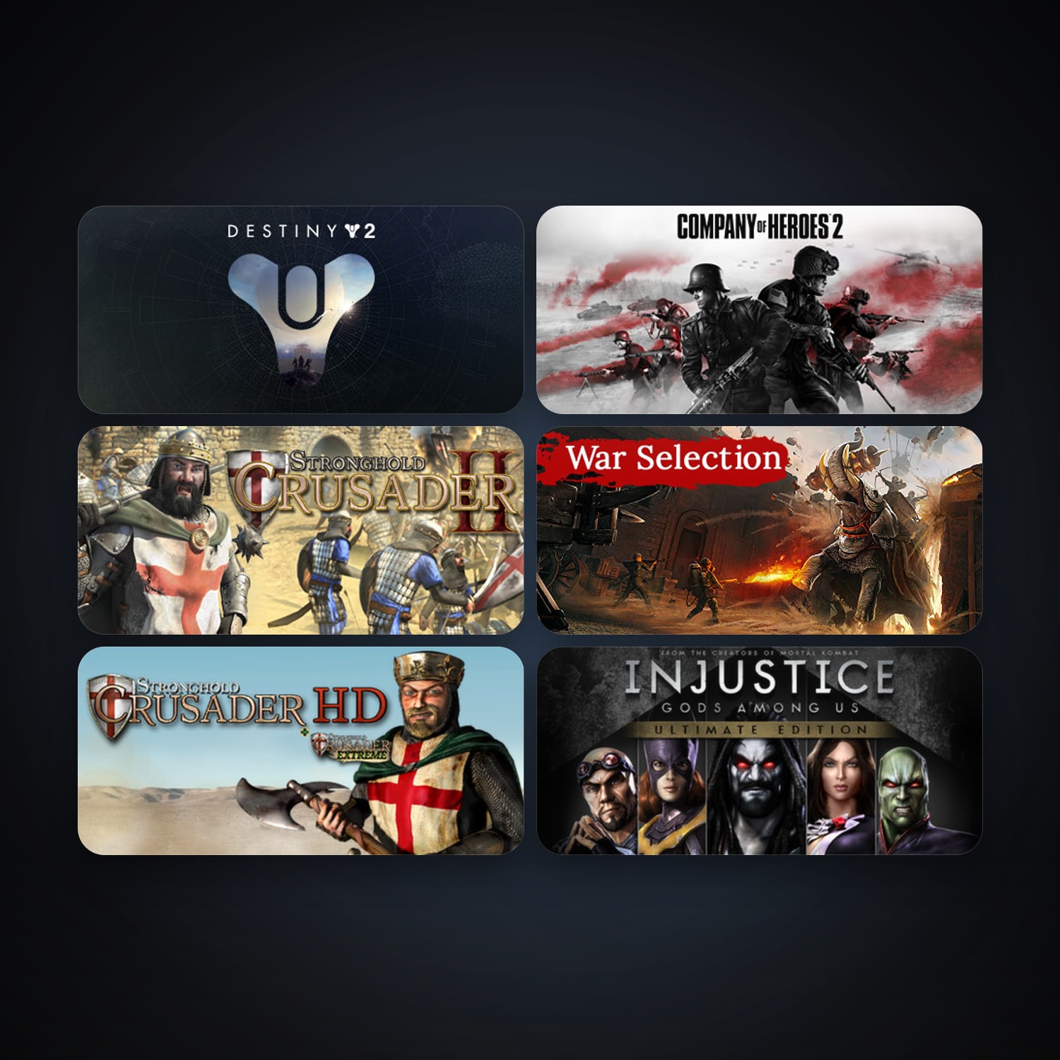 Stronghold Crusader HD + Company of Heroes 2, 9 games, clean — HabibiAccounts