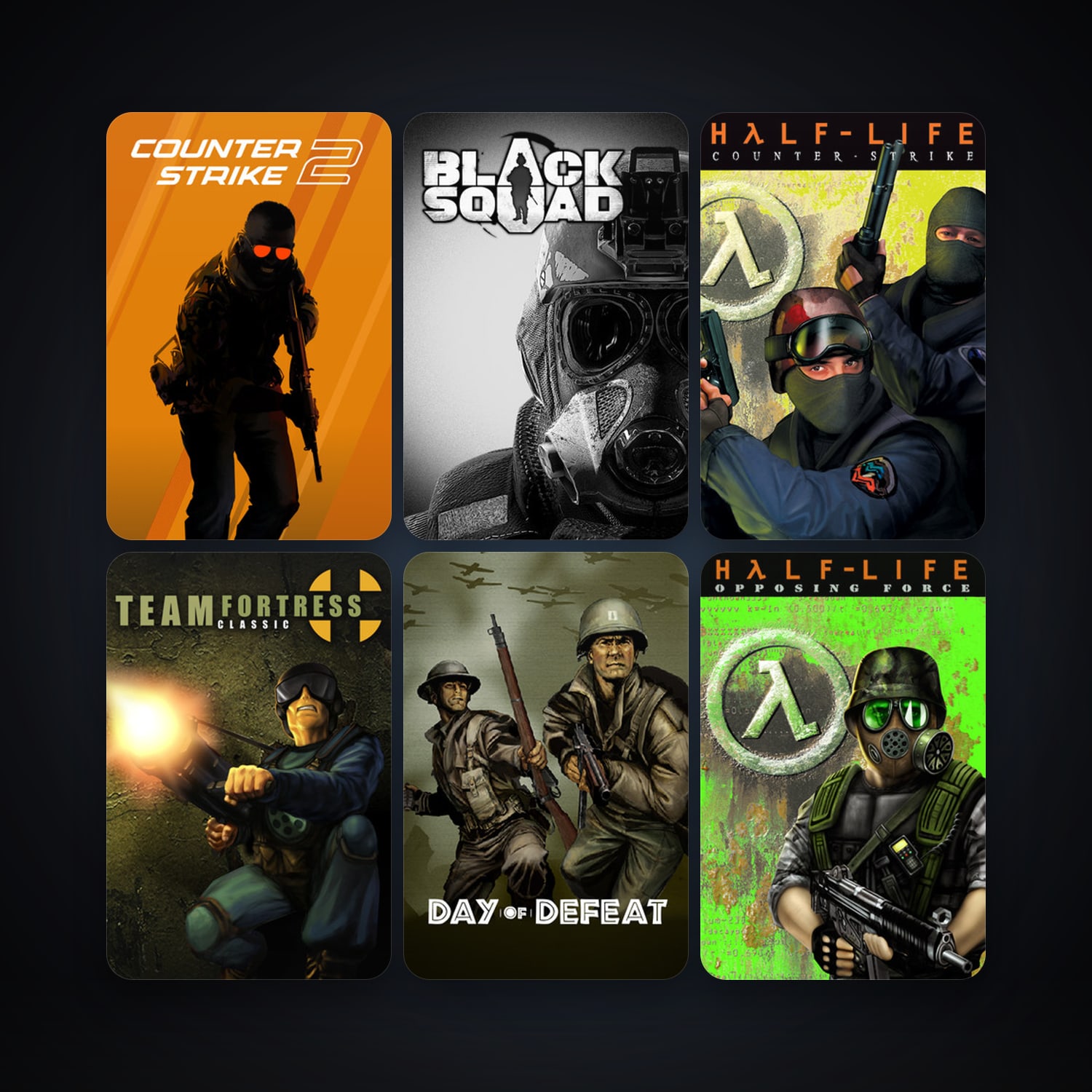 Counter-Strike + Team Fortress Classic, 11 games, Steam 11, clean — HabibiAccounts