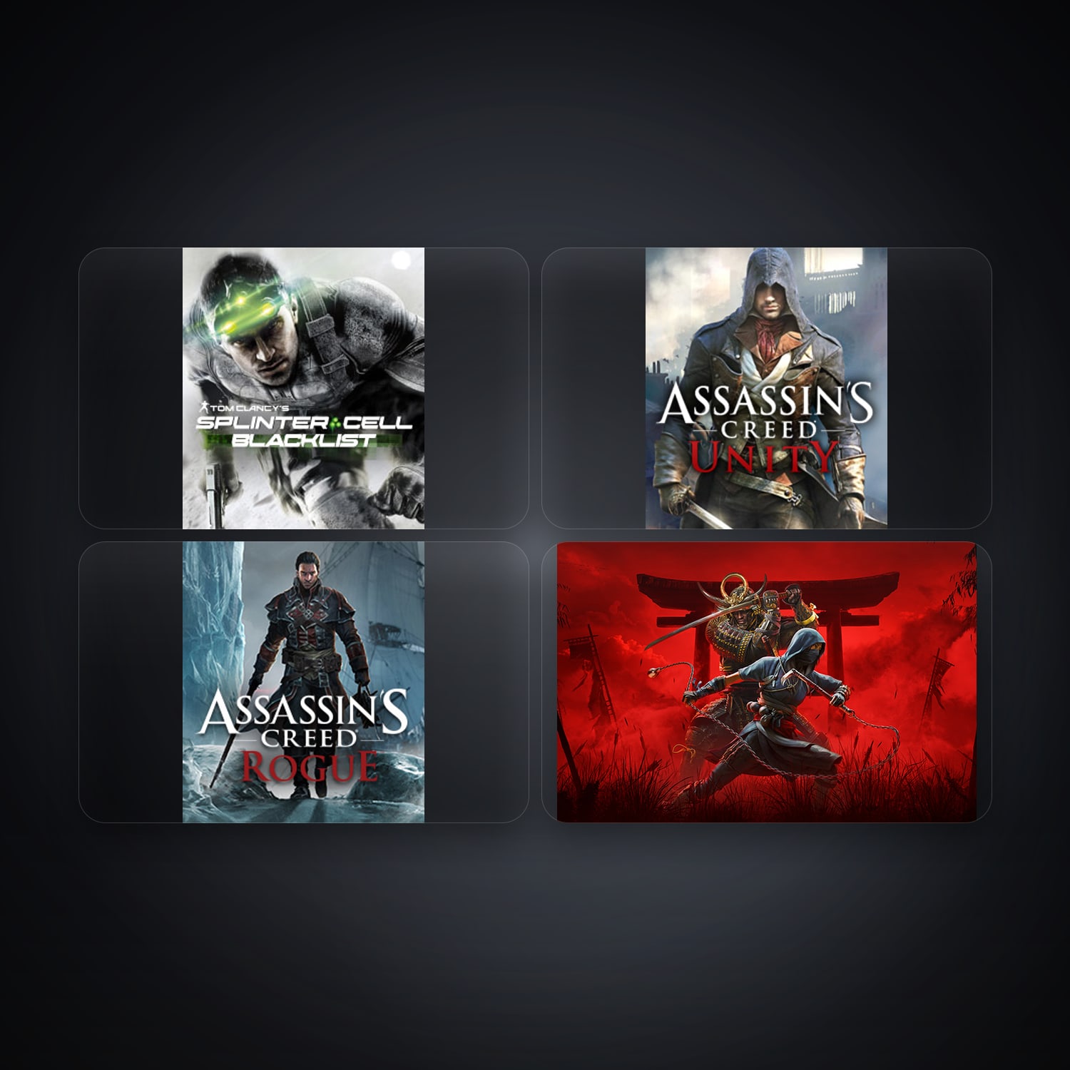 Tom Clancy's Splinter Cell Blacklist & Assassin's Creed Unity | 4 Games — HabibiAccounts