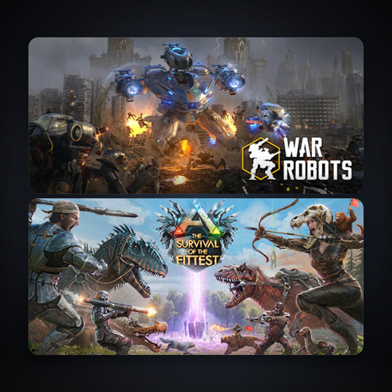 ARK: The Survival Of The Fittest + War Robots, 5 games, clean — HabibiAccounts