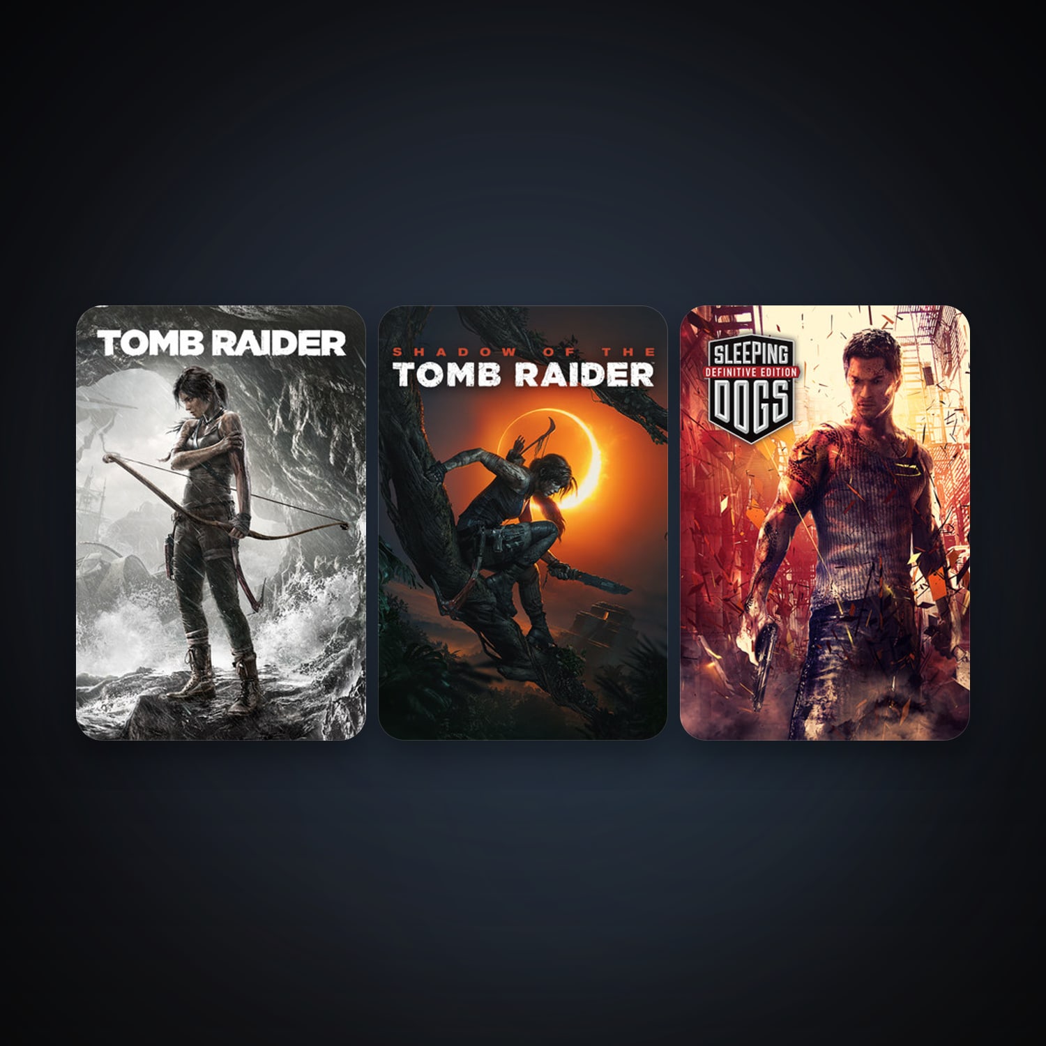 Tomb Raider + Sleeping Dogs: Definitive Edition, 9 games, clean — HabibiAccounts