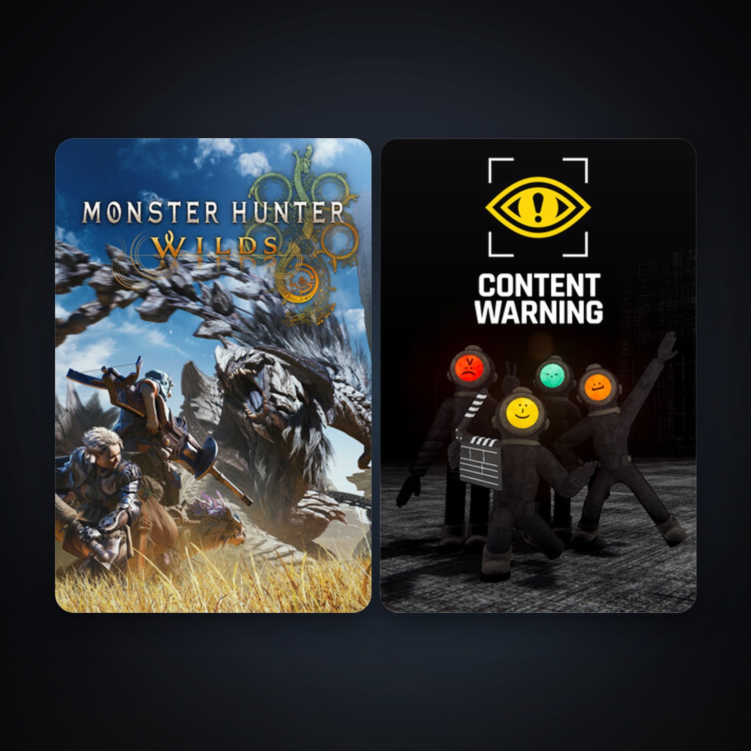 Monster Hunter Wilds + Content Warning, 2 games, clean — HabibiAccounts