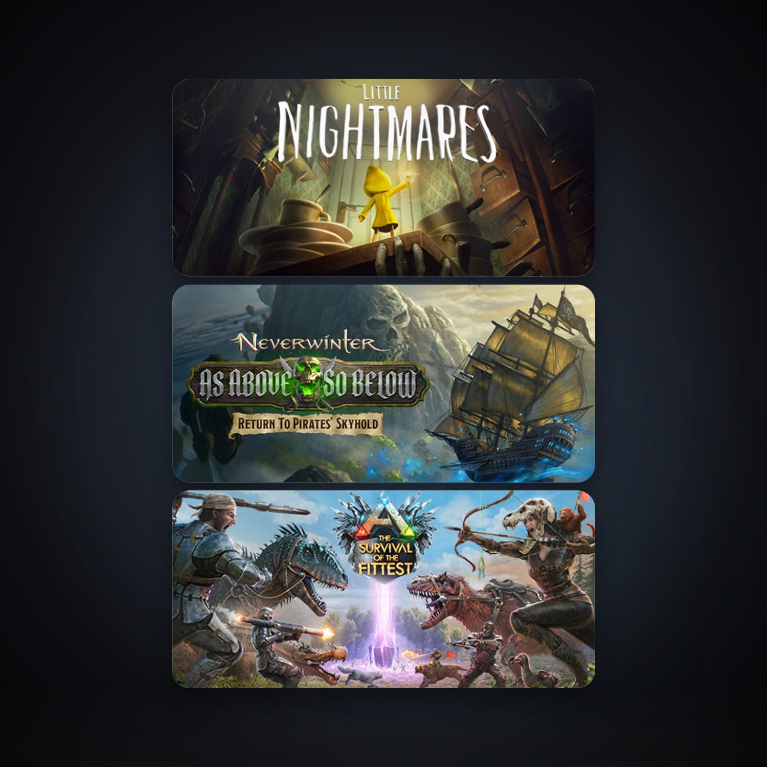 Neverwinter + ARK: The Survival Of The Fittest, 13 games, clean — HabibiAccounts