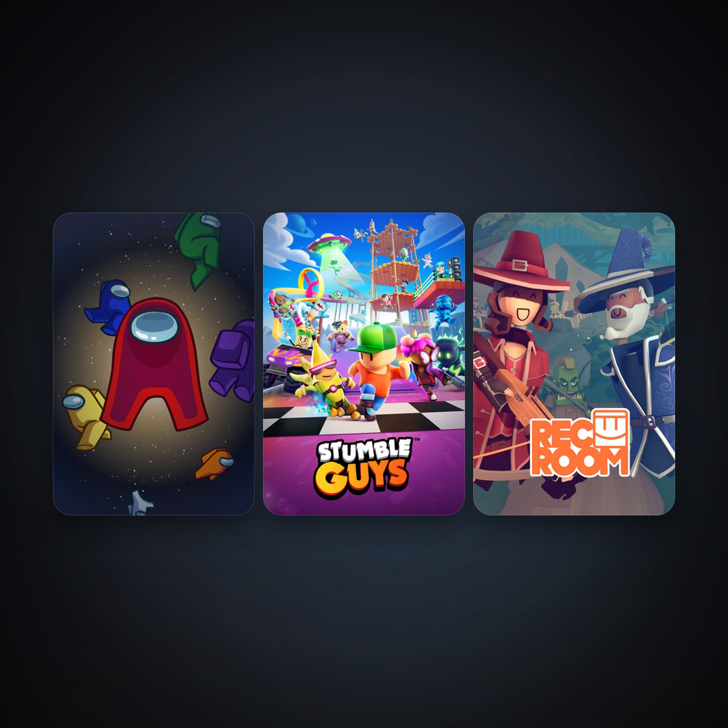 Rec Room + Among Us, 5 games, clean — HabibiAccounts