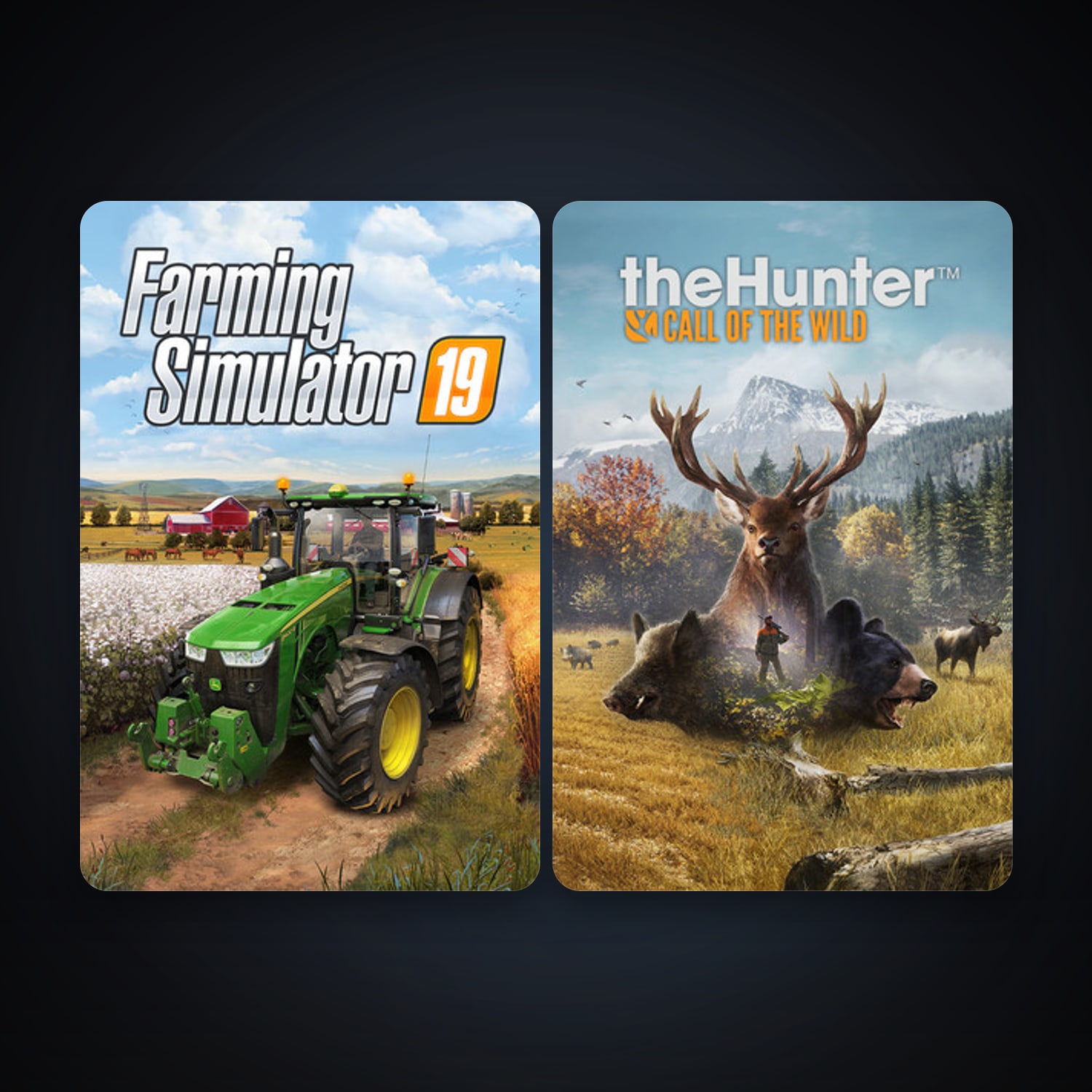 theHunter: Call of the Wild + Farming Simulator 19, 2 games, clean — HabibiAccounts