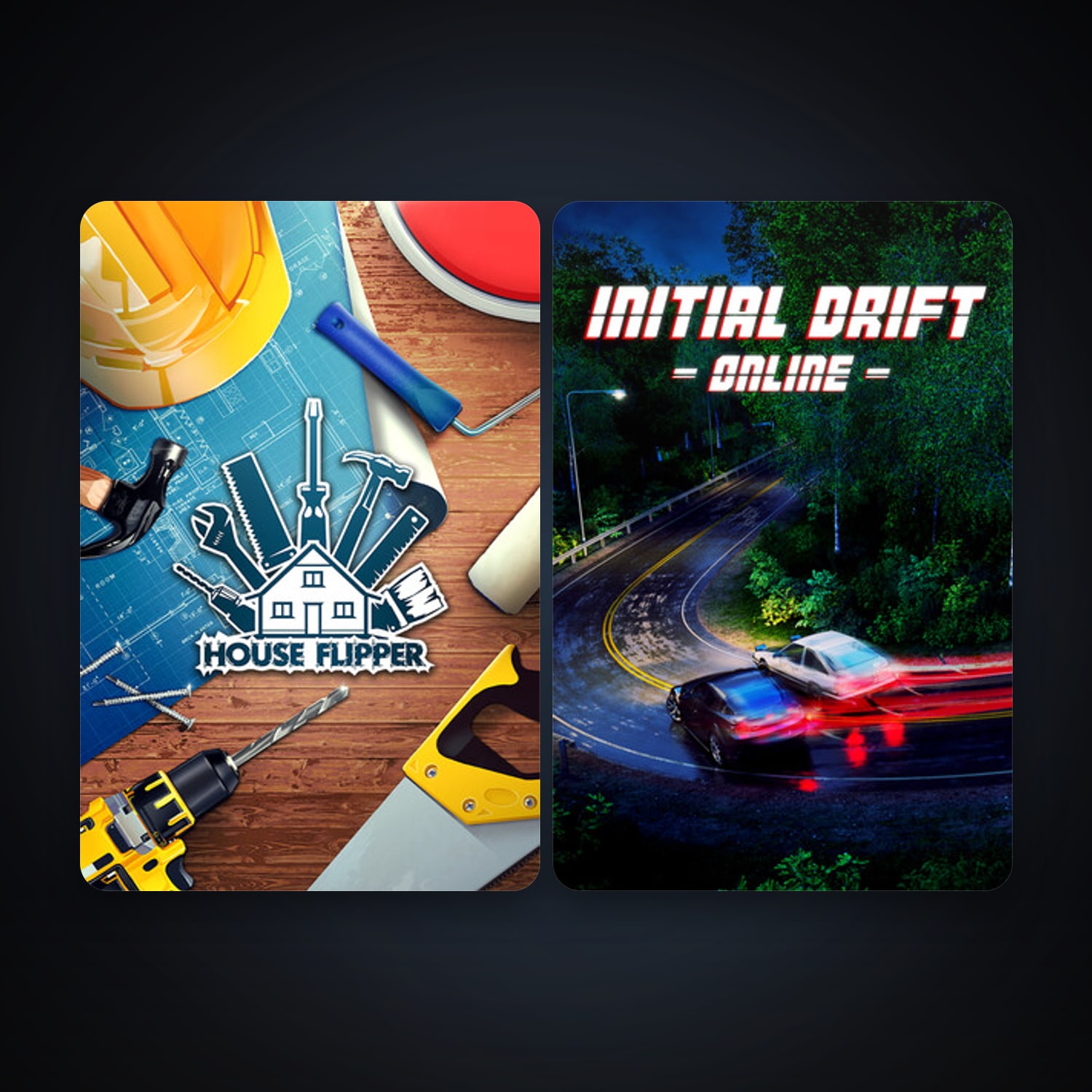 House Flipper + Initial Drift Online, 3 games, clean — HabibiAccounts