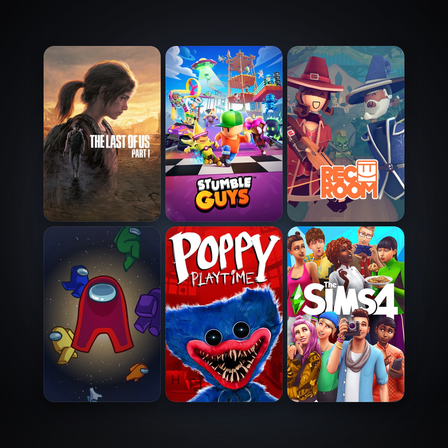 Rec Room + Among Us, 12 games, clean — HabibiAccounts