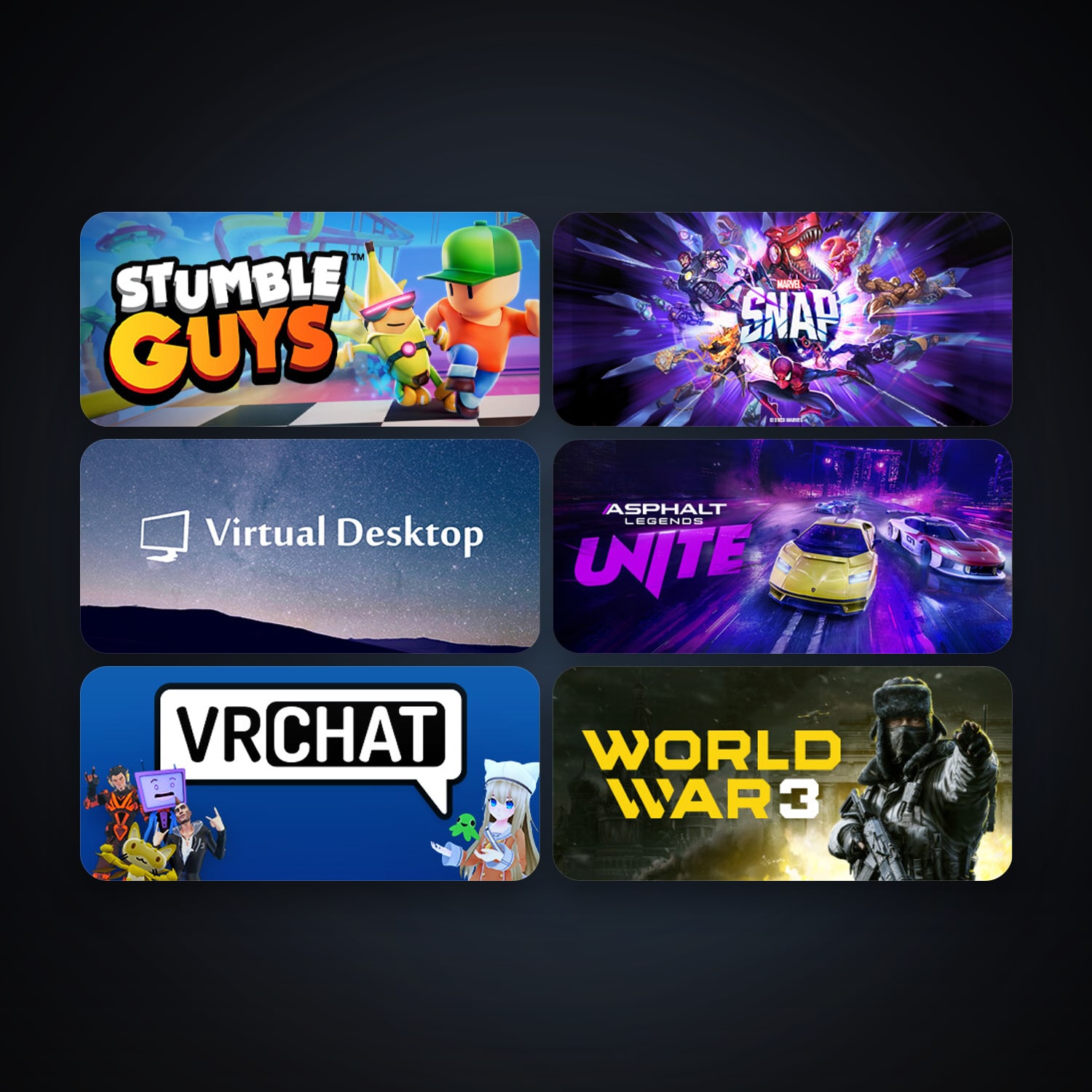 Virtual Desktop + VRChat, 21 games, clean — HabibiAccounts