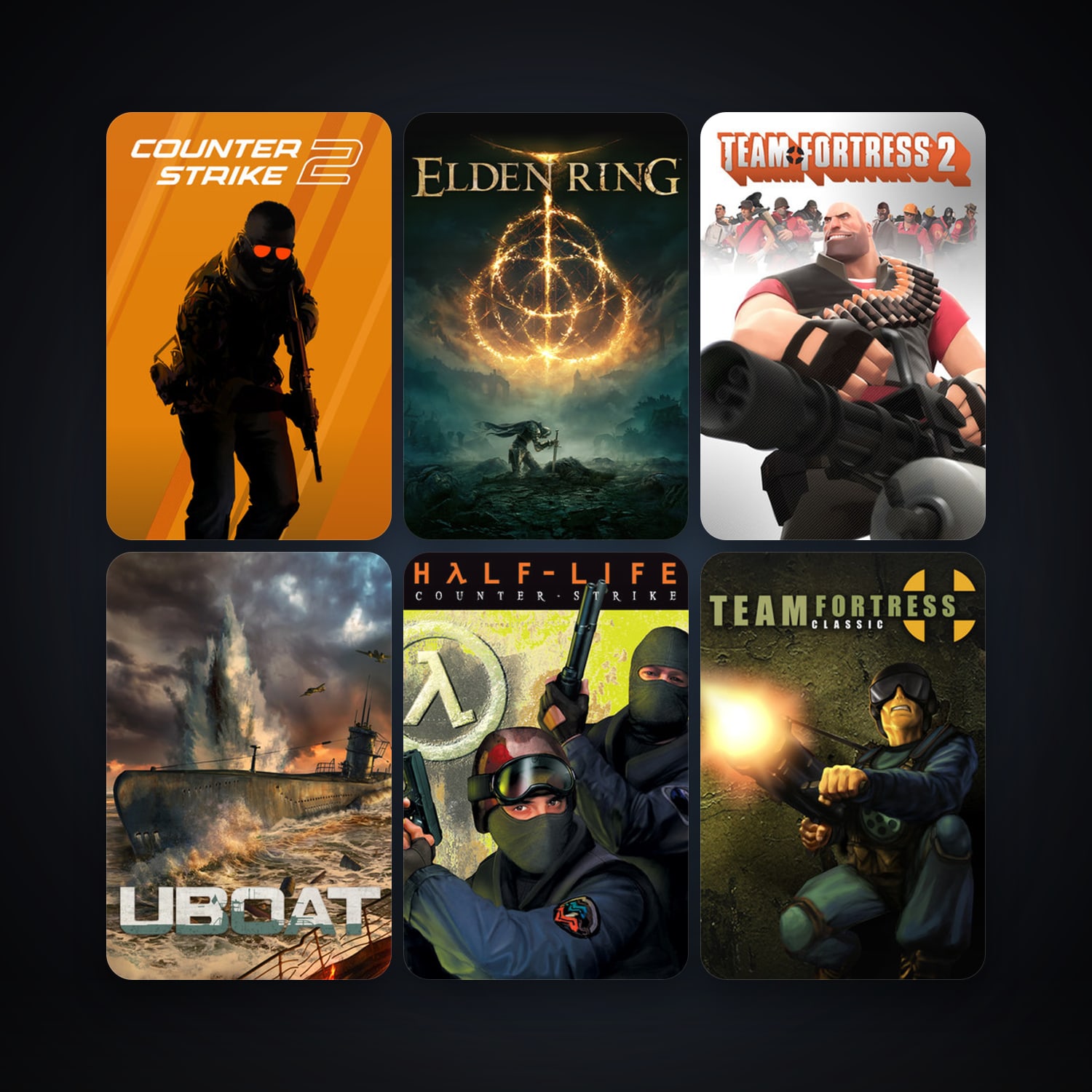 Counter-Strike + Team Fortress Classic, 17 games, Steam 12, clean — HabibiAccounts
