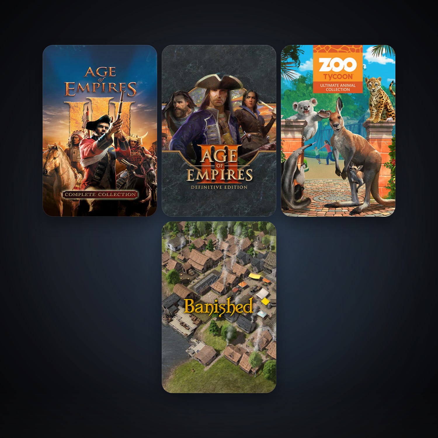 Age of Empires III + Banished, 4 games, clean — HabibiAccounts