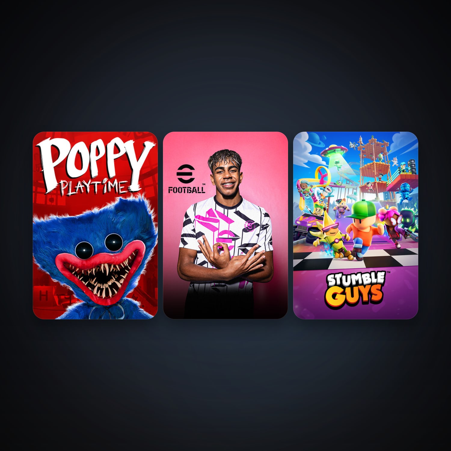 eFootball 2024 + Stumble Guys, 10 games, clean — HabibiAccounts