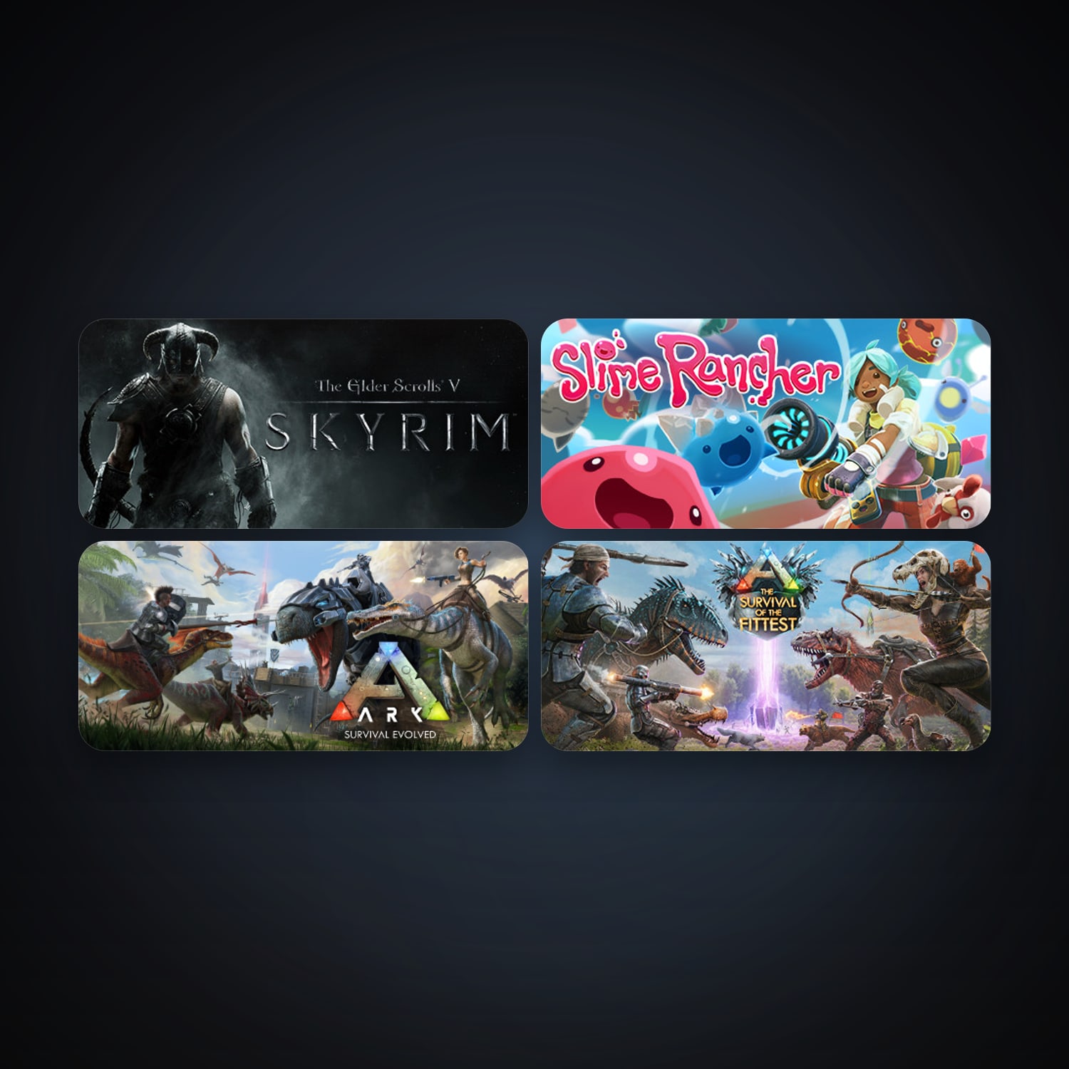 The Elder Scrolls V: Skyrim + ARK: Survival Evolved, 4 games, clean — HabibiAccounts