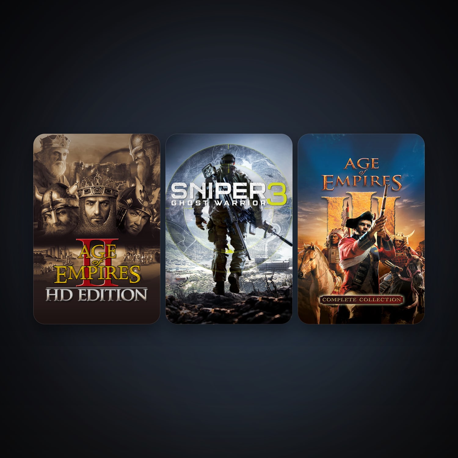 Age of Empires III + Age of Empires II, 4 games, clean — HabibiAccounts