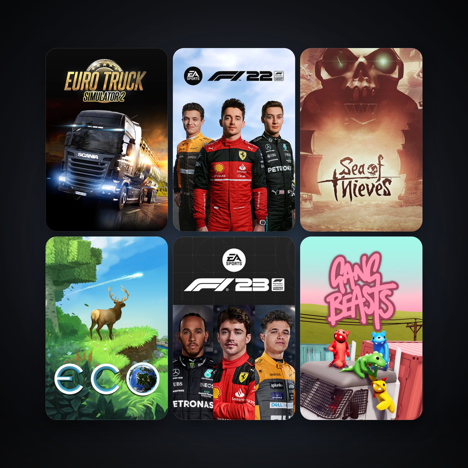 Euro Truck Simulator 2 + Gang Beasts, 21 games, clean — HabibiAccounts