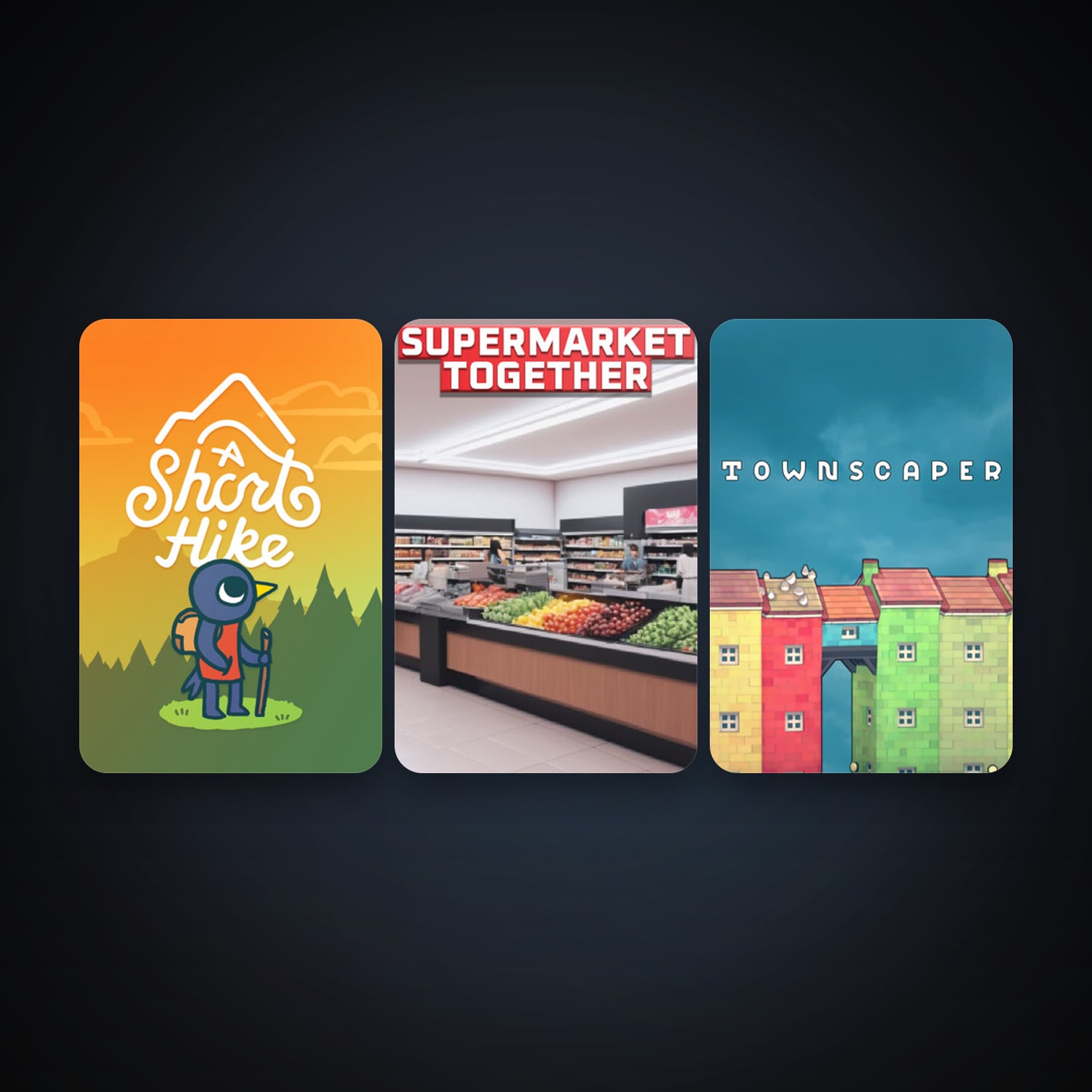 A Short Hike + Townscaper, 8 games, clean — HabibiAccounts